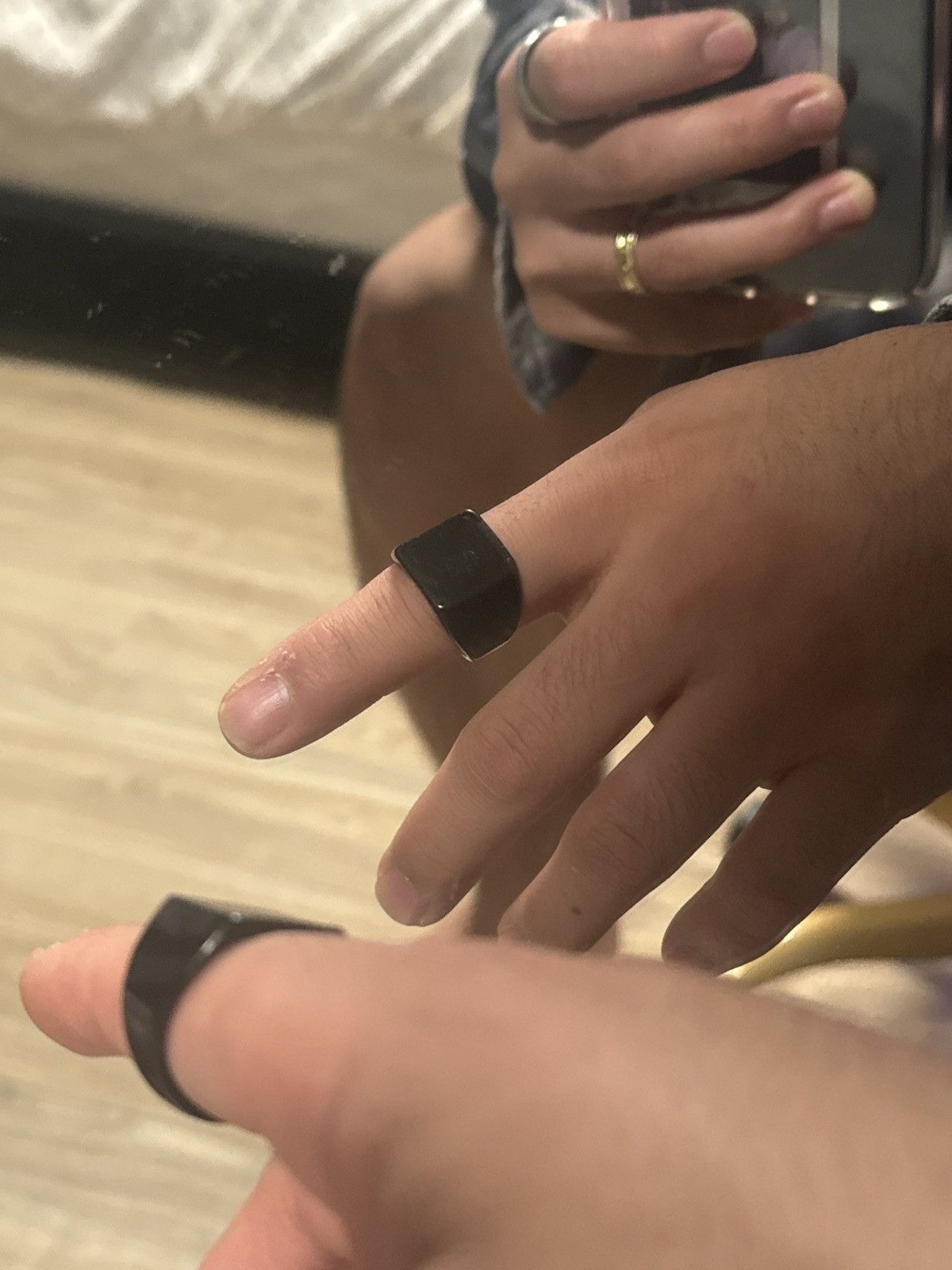 Jewelry × Vintage Stainless steel all black squared ring Size ONE SIZE - 4 Thumbnail