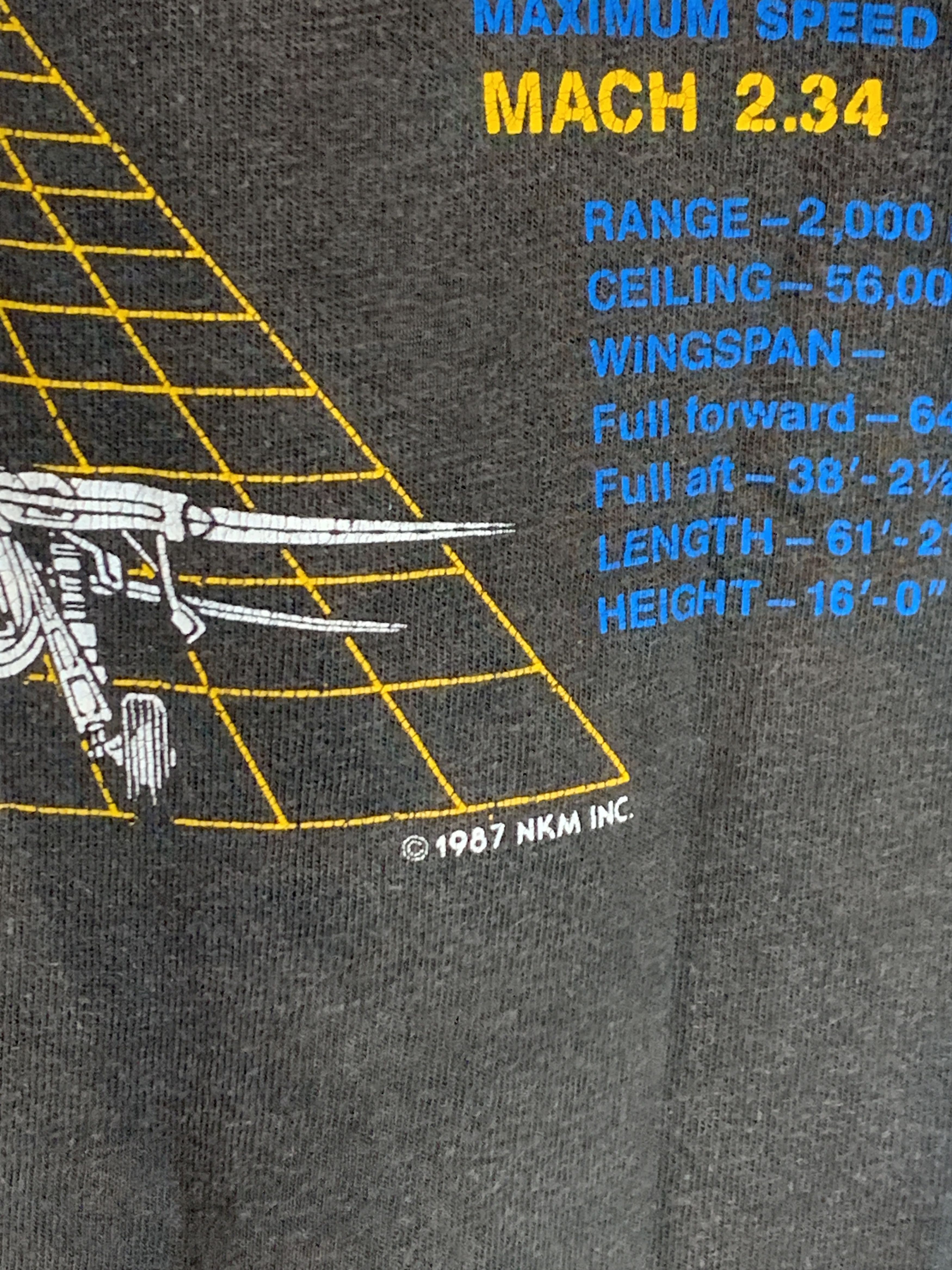 Vintage RARE Vintage 80s F14 Tomcat Top Gun Military Jet Plane Shirt Size US L / EU 52-54 / 3 - 6 Thumbnail