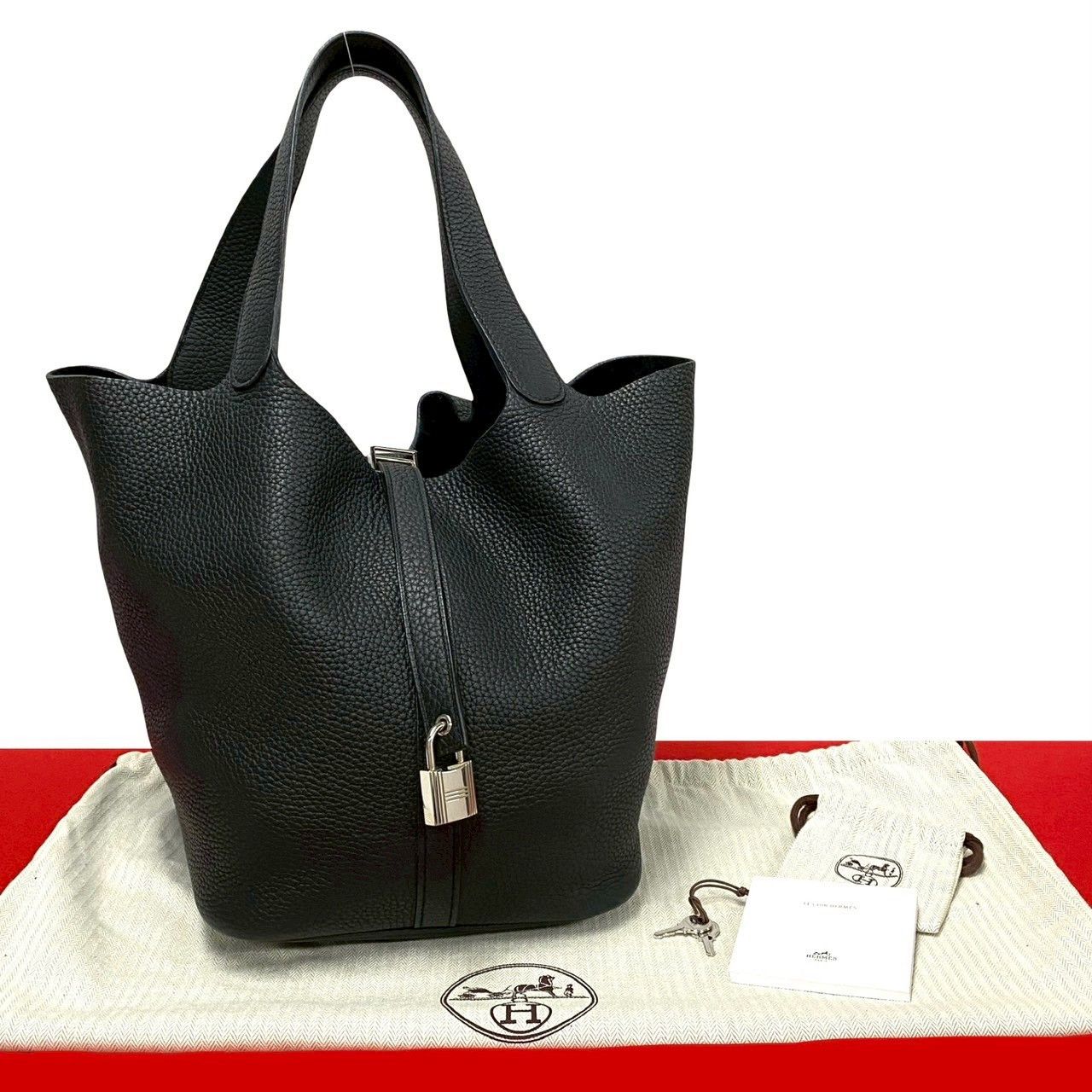 Hermes Hermes Picotin Lock Taurillon Clemence Handbag Leather Tote Bag Stamp A (2017) in Black, Women's