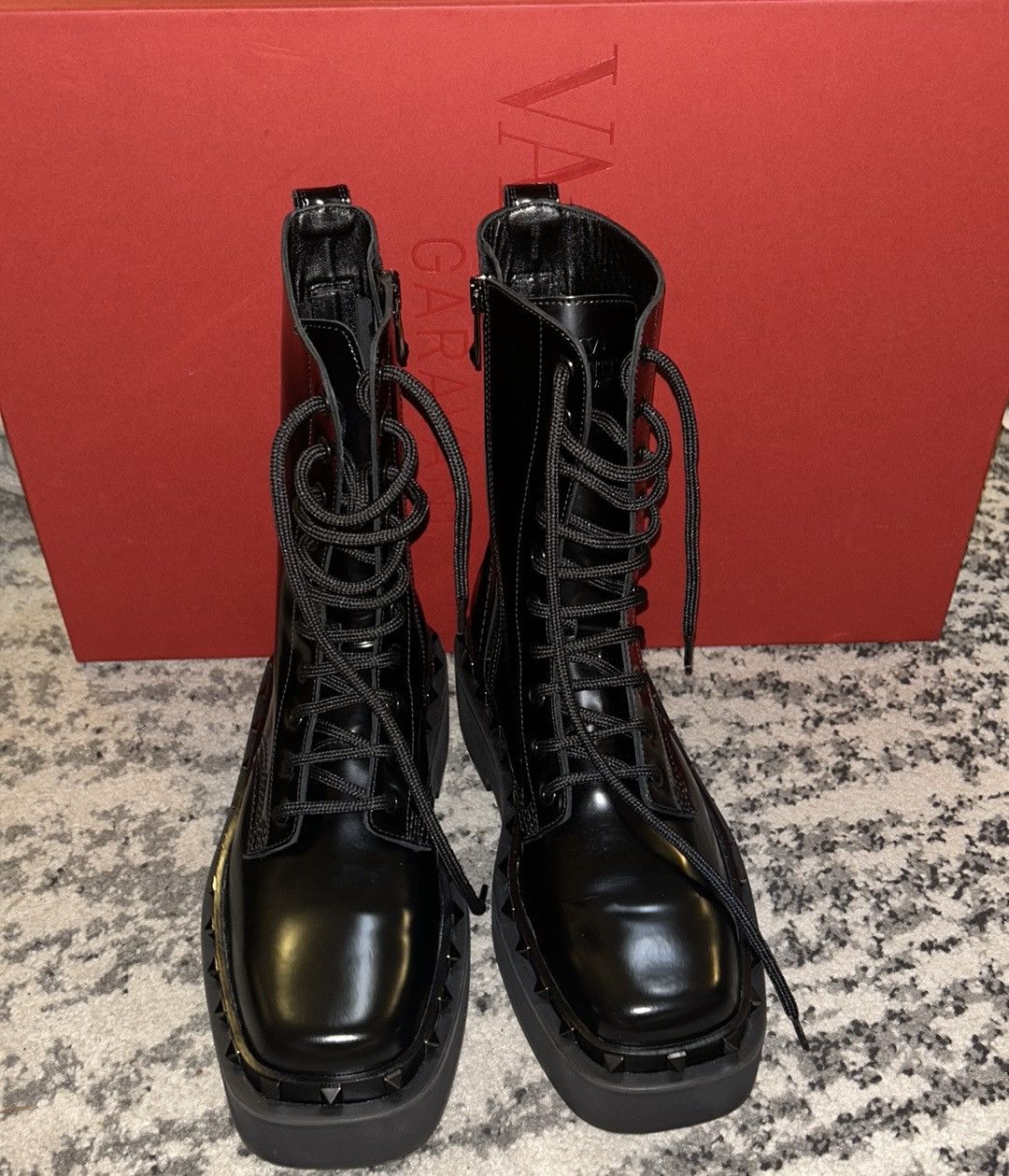 Valentino Valentino Garavani Rockstud M-Way Combat Boots Black size 39 Size US 9 / IT 39 - 4 Thumbnail