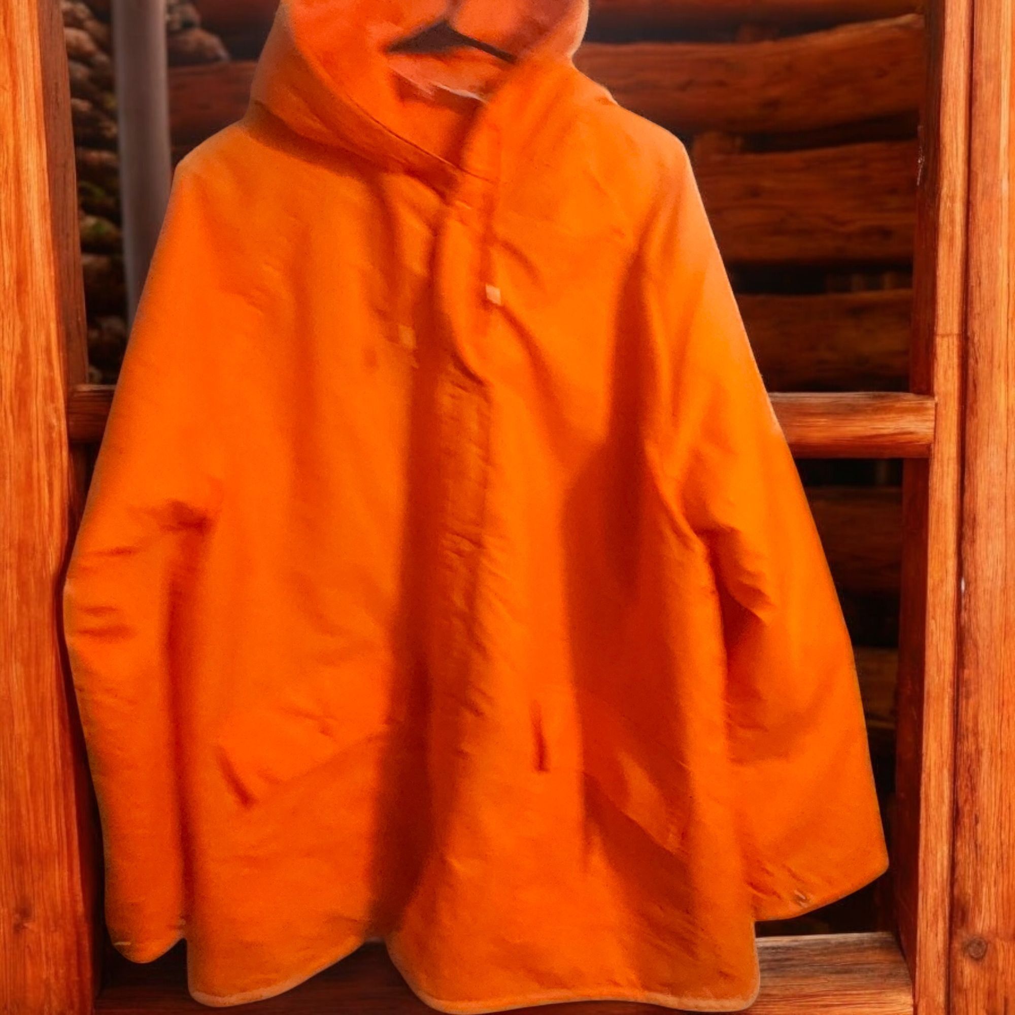 Vintage Bushmaster Orange Rain Jacket Hooded Vtg L Nylon & PVC Snap Size US L / EU 52-54 / 3 - 1 Thumbnail