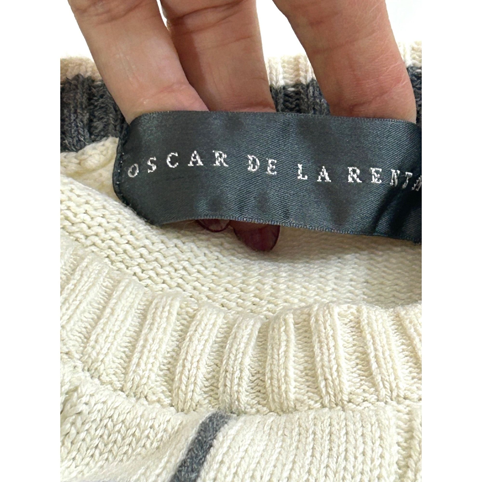 Oscar De La Renta Oscar De La Renta Men’s Sweater Pullover Vtg M Cream Geometr Size US M / EU 48-50 / 2 - 6 Thumbnail