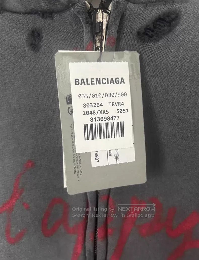 Balenciaga Balenciaga Qixi limited edition graffiti heart hoodie Size US XXS / EU 40 - 4 Thumbnail