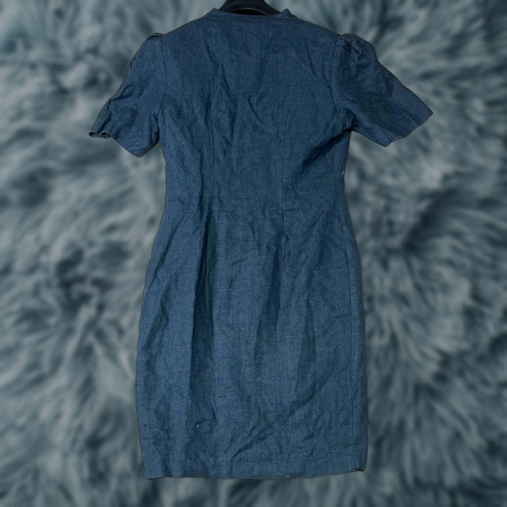 Etro VINTAGE Tiff's Dress Womens Size 9 Blue Midi Capsule Classic Button Up Retro Shift Lined Size M / US 6-8 / IT 42-44 - 1 Thumbnail