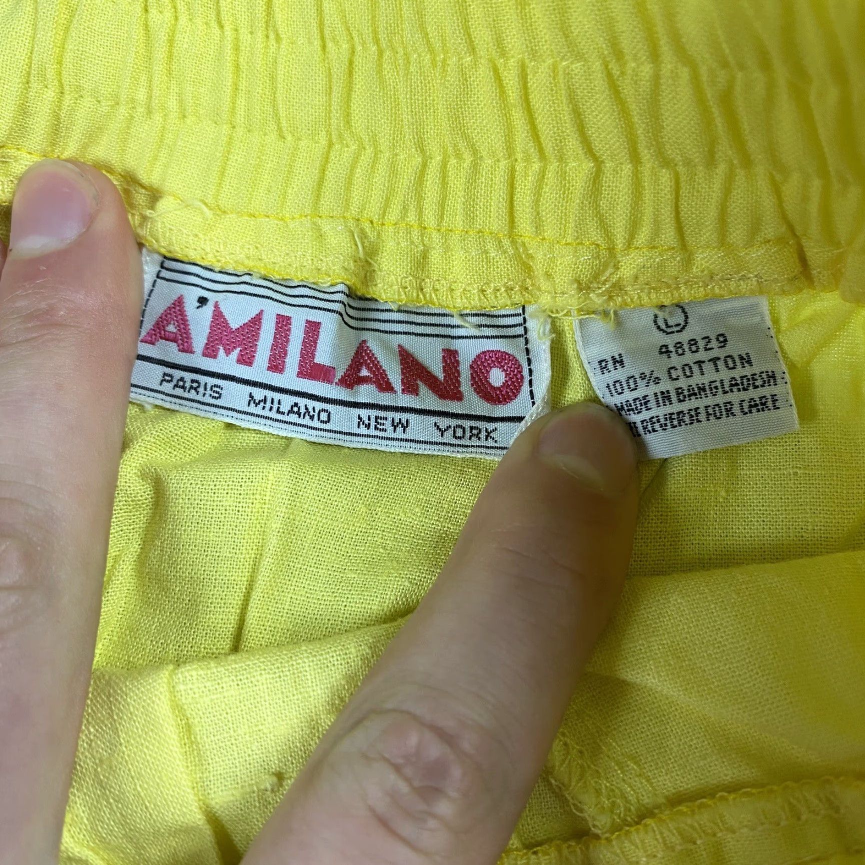 Vintage VINTAGE Francesca A Milano Lightweight Chino Pants Women L Banana Yellow Beach 80s Size 36" / US 14 / IT 50 - 5 Thumbnail