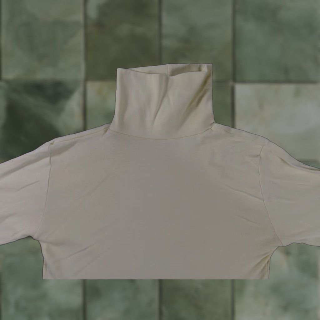 Vintage Lemon Turtleneck Womens S Yellow Long Sleeve Cotton Mock Neck Top Lightweight Blouse Slim 100% Cotton Ribbed Cuffs Classic/Fitted Sleeve Size S / US 4 / IT 40 - 1 Thumbnail