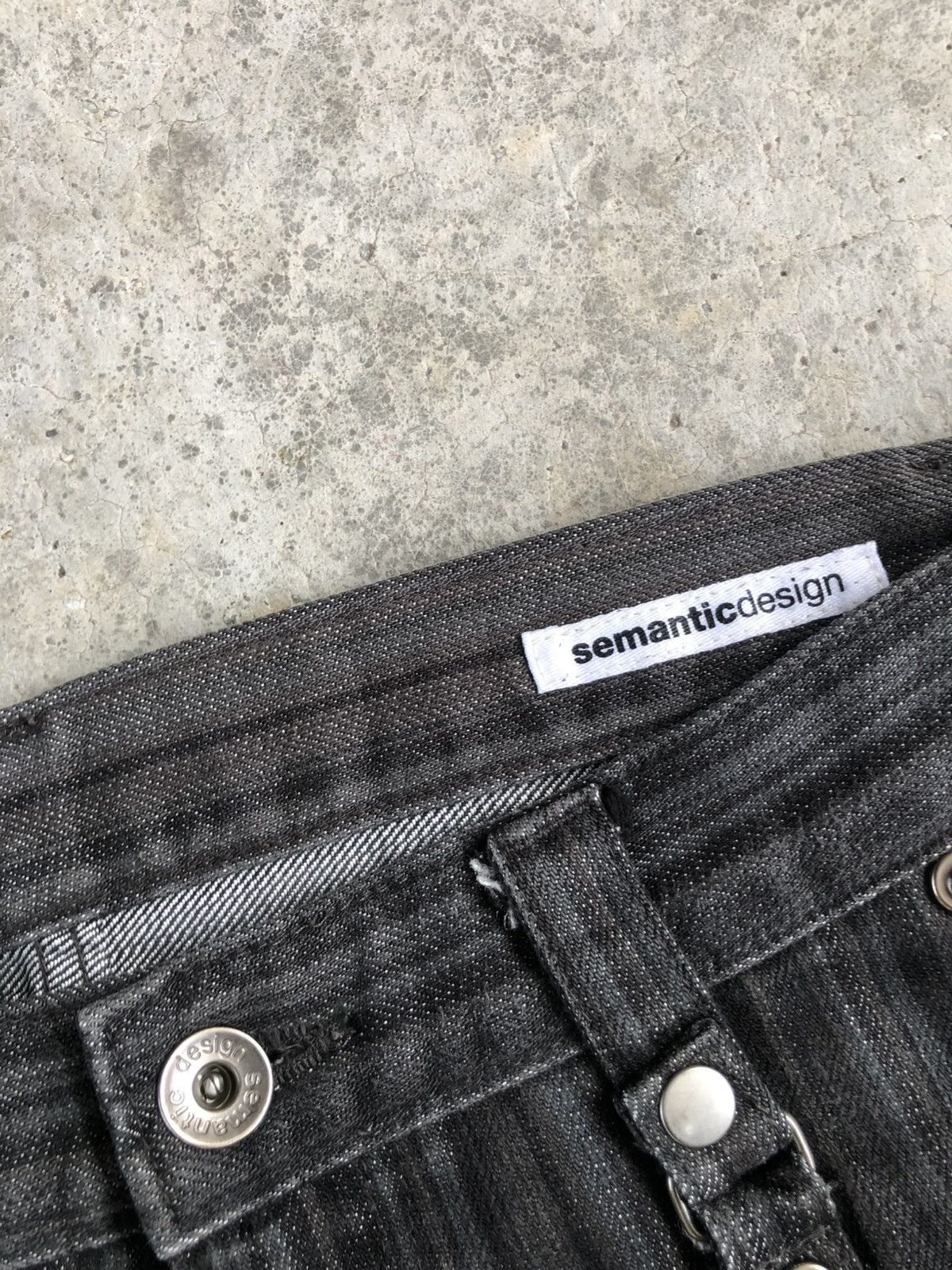 semanticdesign Japanese Semantic Design Flared Distressed Hickory Stripe Size US 29 - 18 Thumbnail