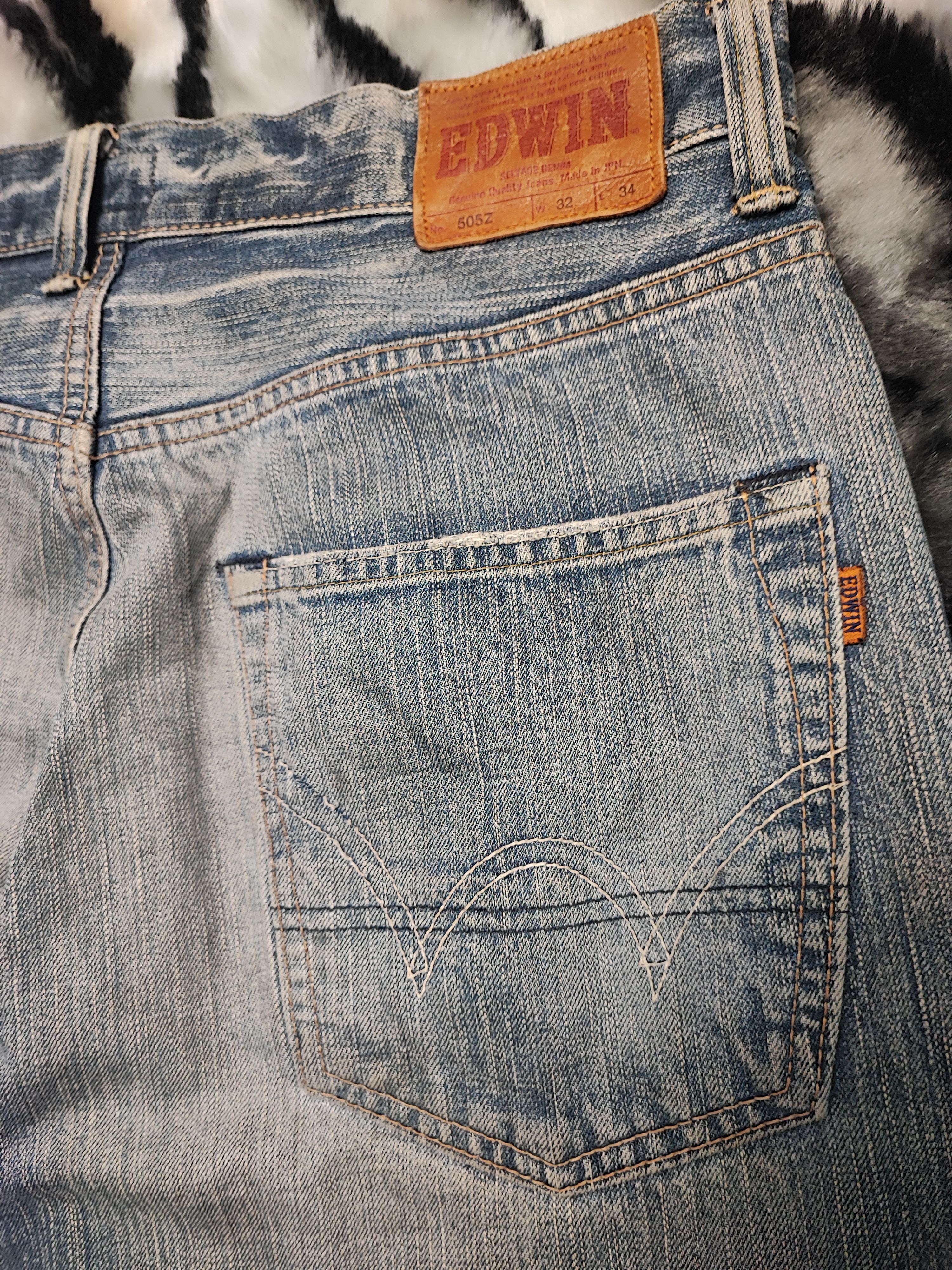 Edwin × Japanese Brand Edwin Jeans Selvedge 505Z Redline Size US 33 - 15 Thumbnail