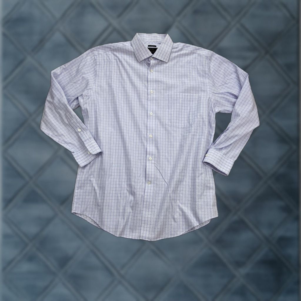 Jos. A. Bank JoS A Bank Reserve Purple Check Button Shirt Mens L 16 Egyptian Cotton No Wrinkle Shirt Size US L / EU 52-54 / 3 - 1 Thumbnail