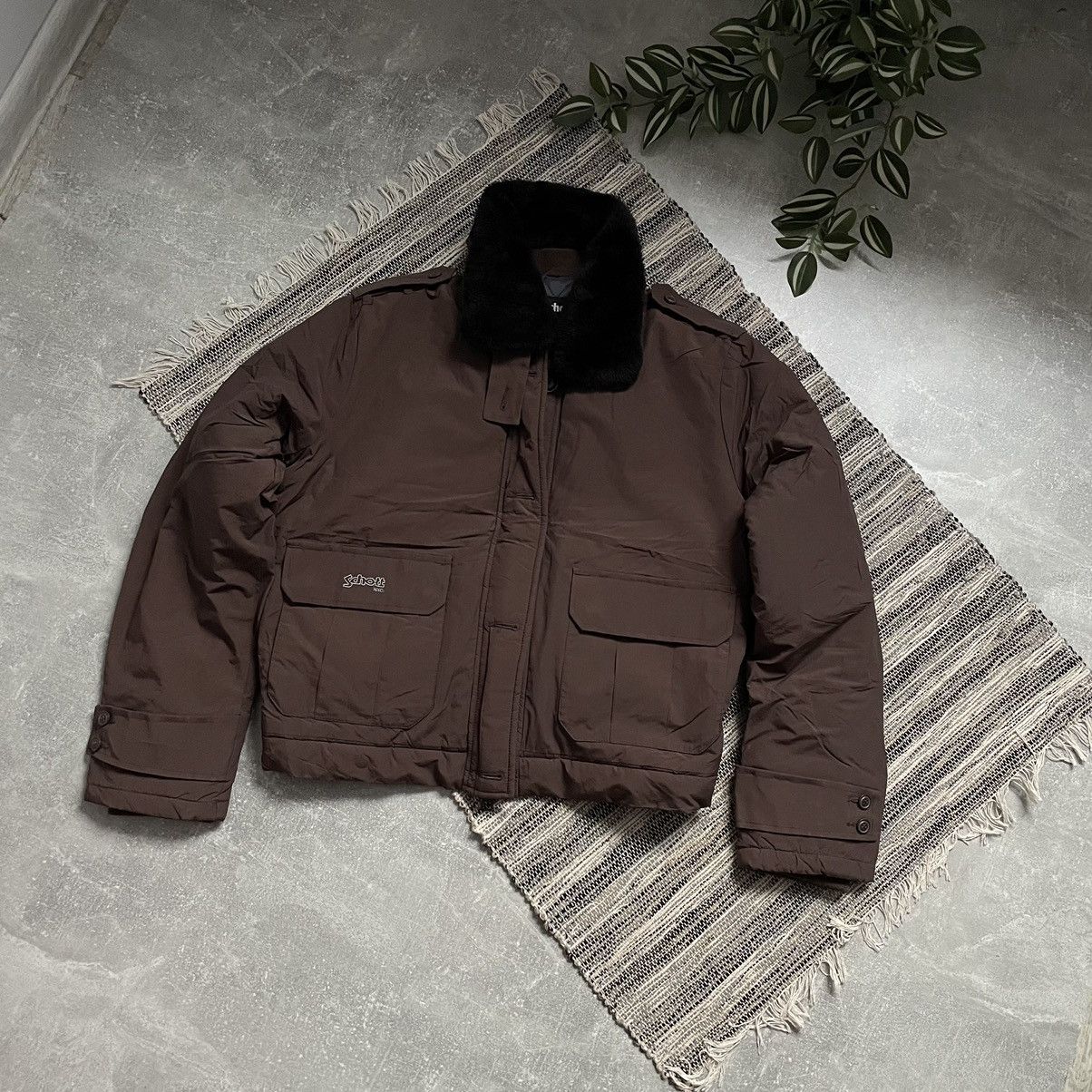 90s Schott sherpa bomber flying jacket vintage ma1 avia fur