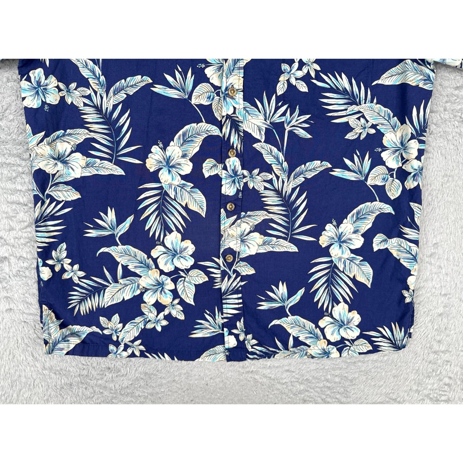 Vintage Cooke Street Shirt Men Blue Floral 100% Cotton Hawaiian Button-Up Short Sleeve Large L Bed Size US L / EU 52-54 / 3 - 5 Thumbnail