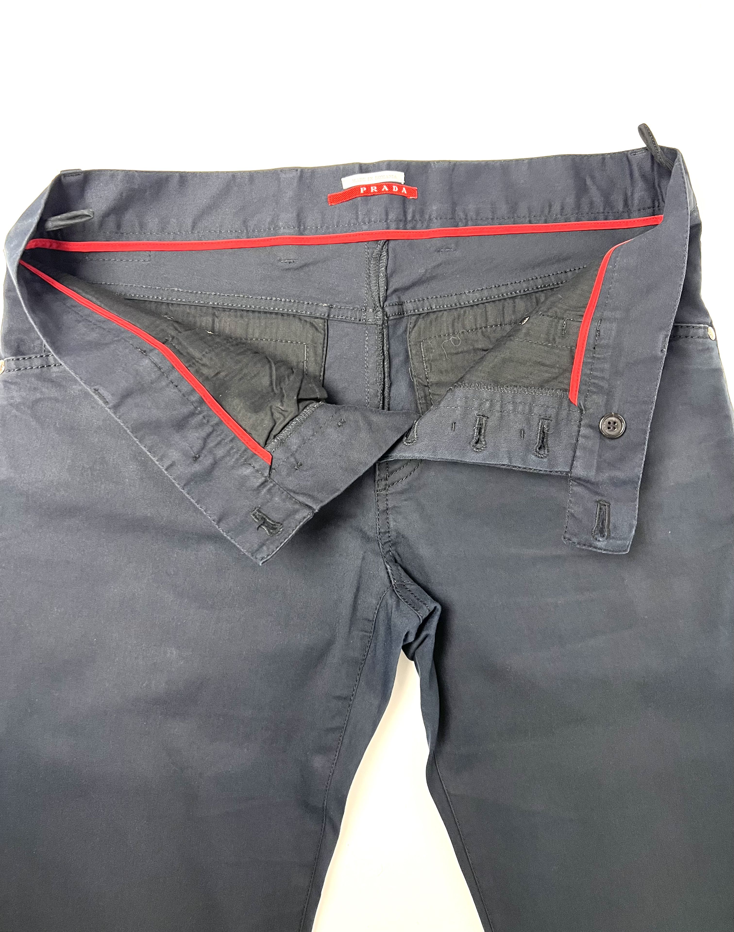 Prada PRADA SPORT LINEA ROSSA COTTON BLEND BLACK CASUAL PANTS Size US 32 / EU 48 - 11 Thumbnail