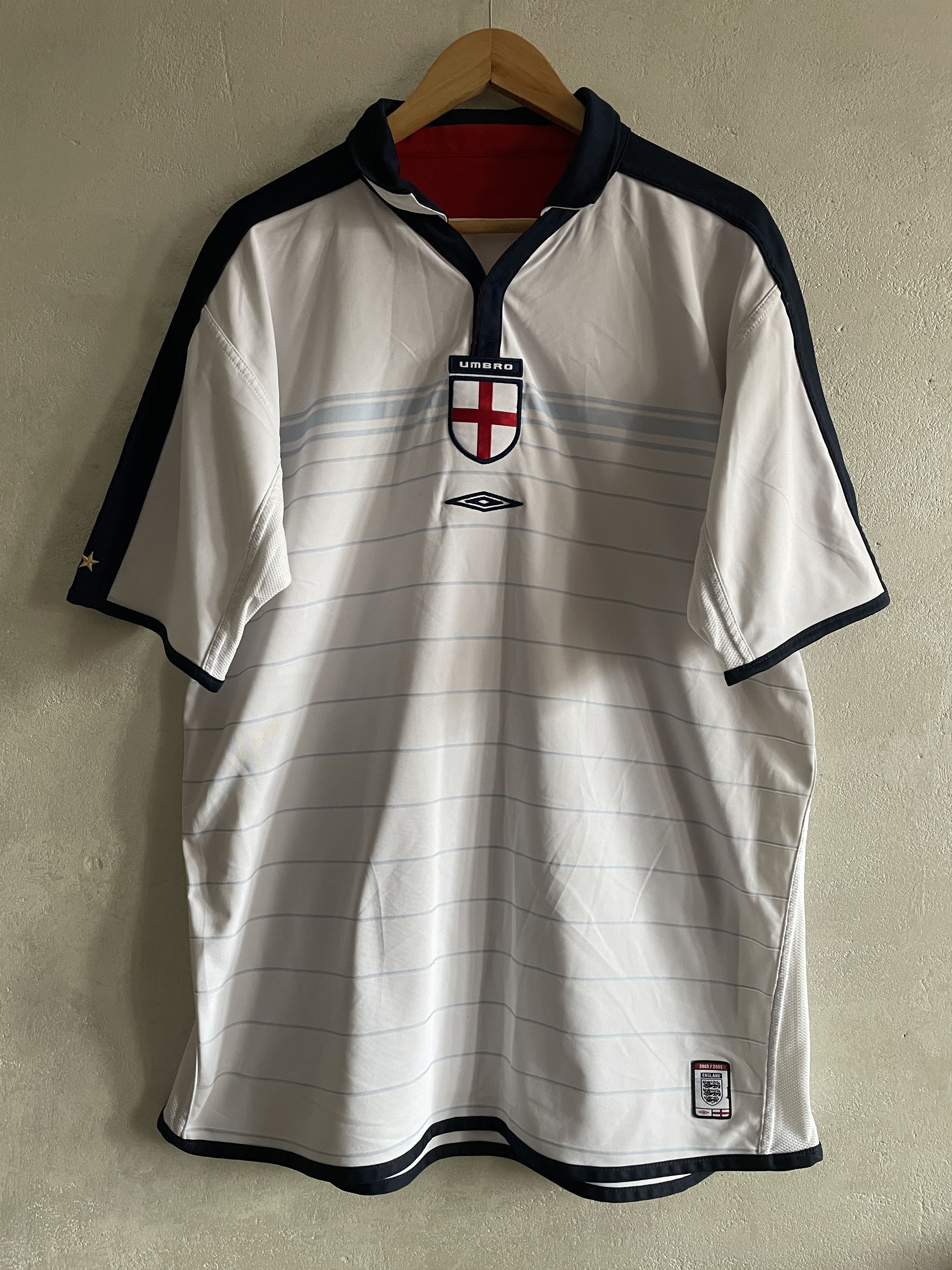 Umbro Vintage England Home Kit 2003 2005 Shirt Soccer Jersey Size US XL / EU 56 / 4 - 1 Thumbnail