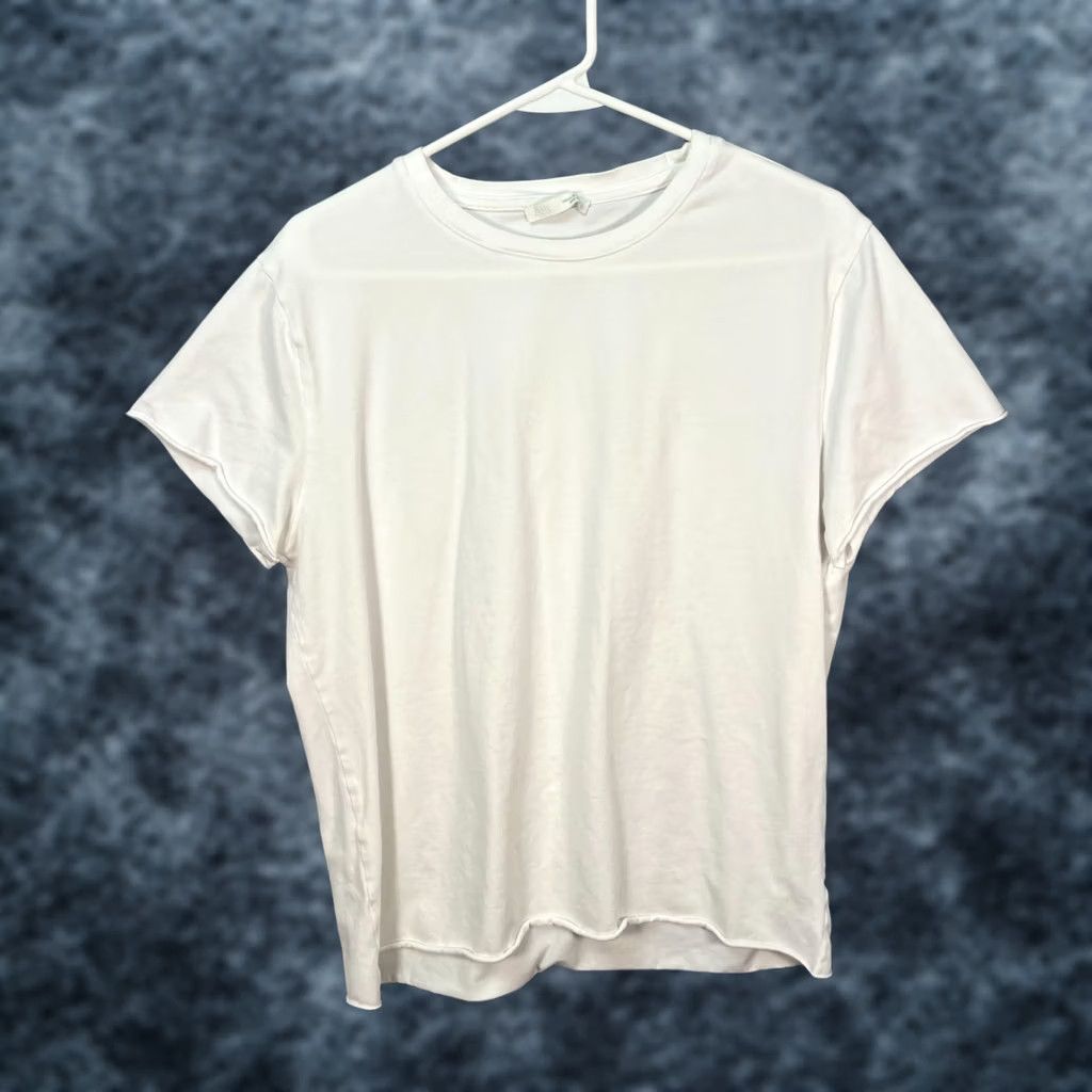 Zara Zara T-Shirt XL White Crewneck Lightweight Casual Basic Tee Raw Hem Womens Size Size XL / US 12-14 / IT 48-50 - 1 Thumbnail
