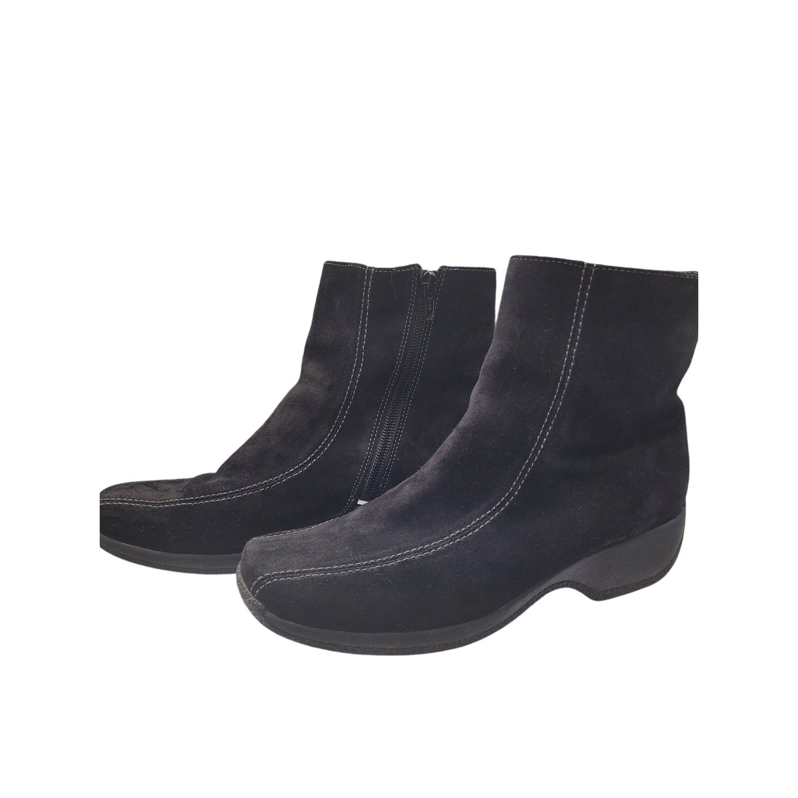 Clarks Clarks Black Boots Suede Leather Ankle Zip Up Sz 8.5 Size US 8.5 / IT 38.5 - 1 Thumbnail
