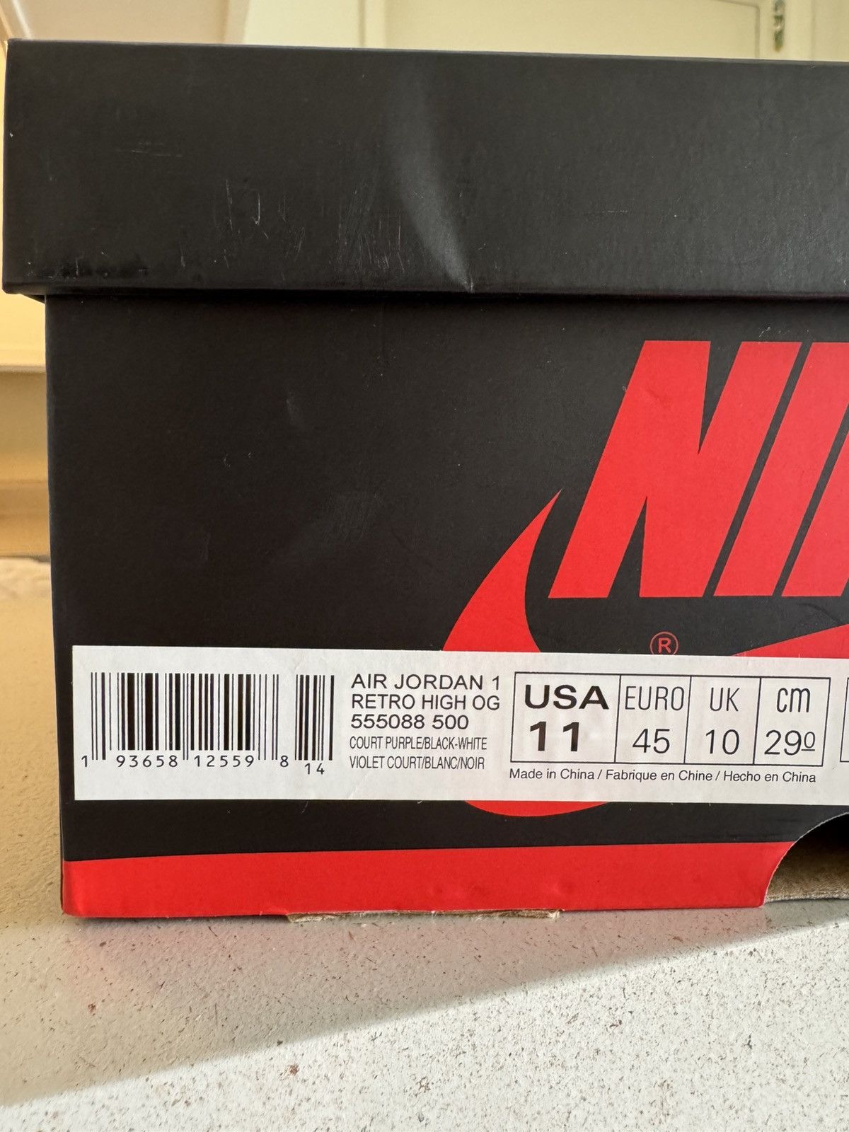 Jordan Brand × Nike Jordan 1 Retro High Court Purple Size US 11 / EU 44 - 15 Thumbnail