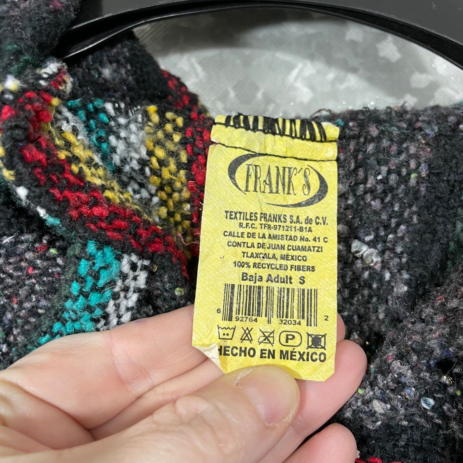 Franks Frank's Gray & Black Striped Baja Mexican Hoodie - Small Size US S / EU 44-46 / 1 - 4 Thumbnail