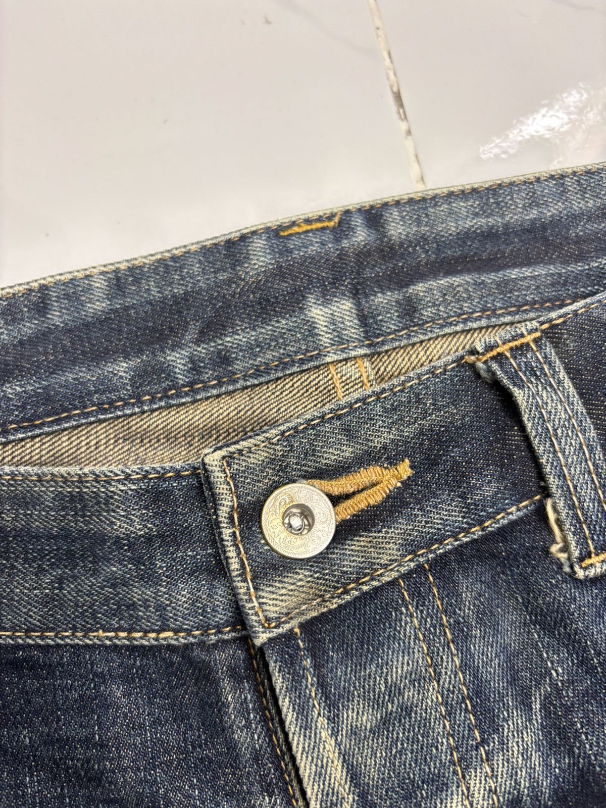 Japanese Brand × Tornado Mart VINTAGE HIGH STREET SLIM FLARE DISTRESS JEANS TORNADO MART Size US 35 - 11 Thumbnail