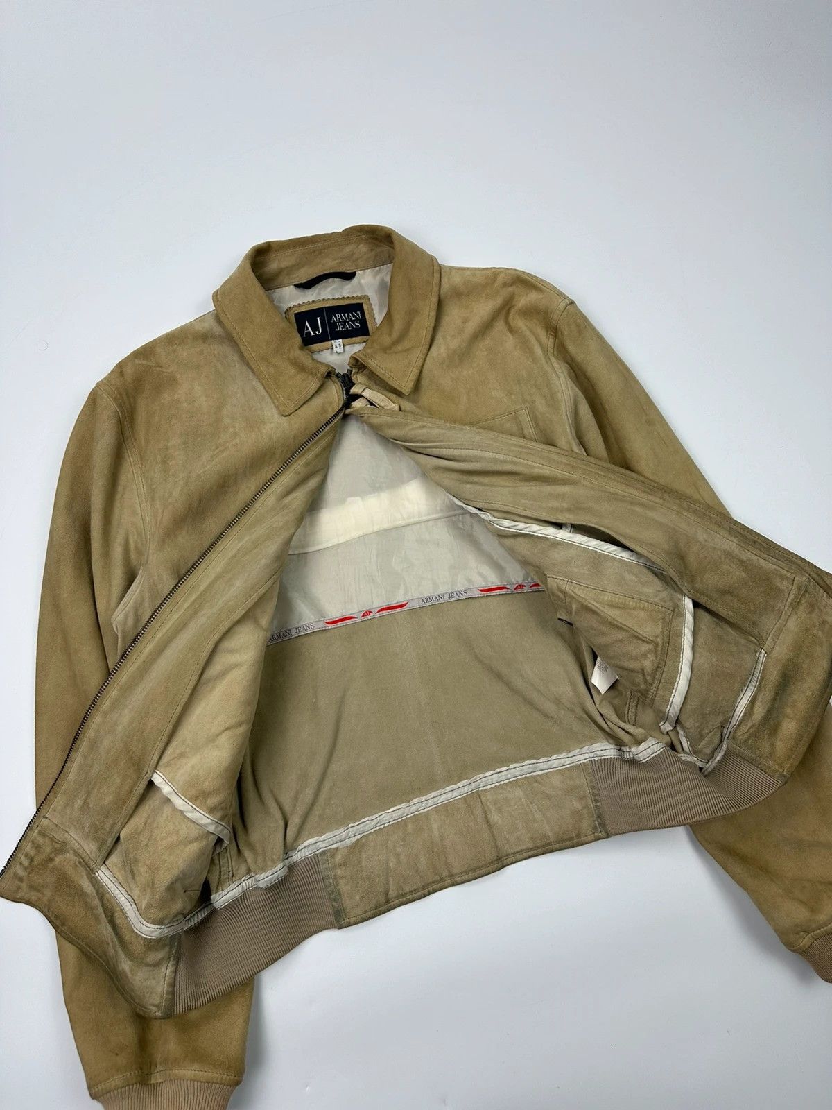 Armani Armani Jeans 90’s Cargo Pockets Suede Leather Bomber Jacket Size US L / EU 52-54 / 3 - 5 Thumbnail