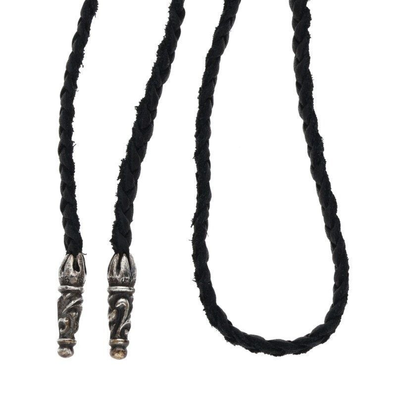 Chrome Hearts Chrome Hearts Leather Braided Silver Necklace Size ONE SIZE - 1 Thumbnail