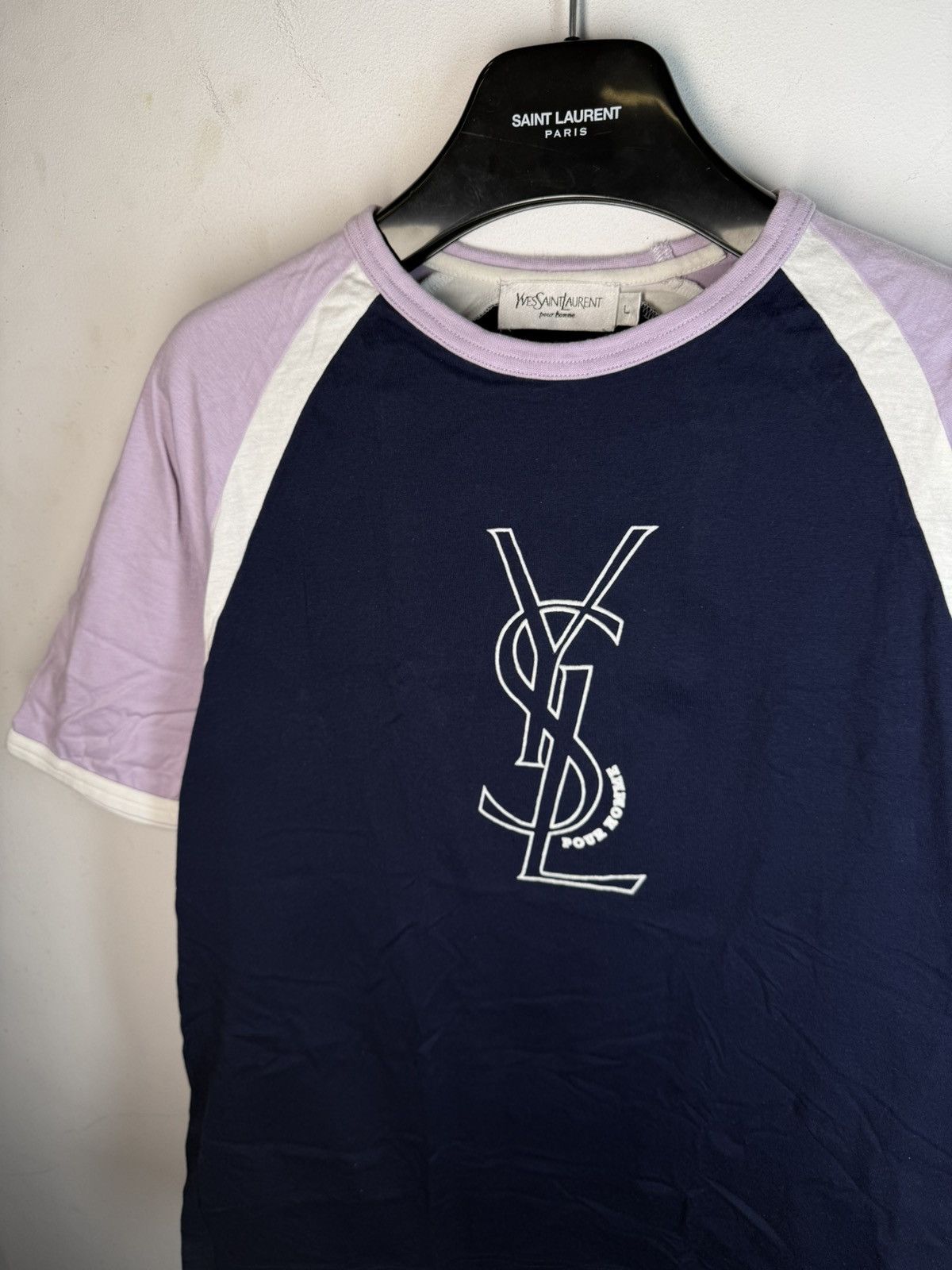 Yves Saint Laurent Blue YSL T-shirt Big Logo YSL Shirt Size US M / EU 48-50 / 2 - 3 Thumbnail