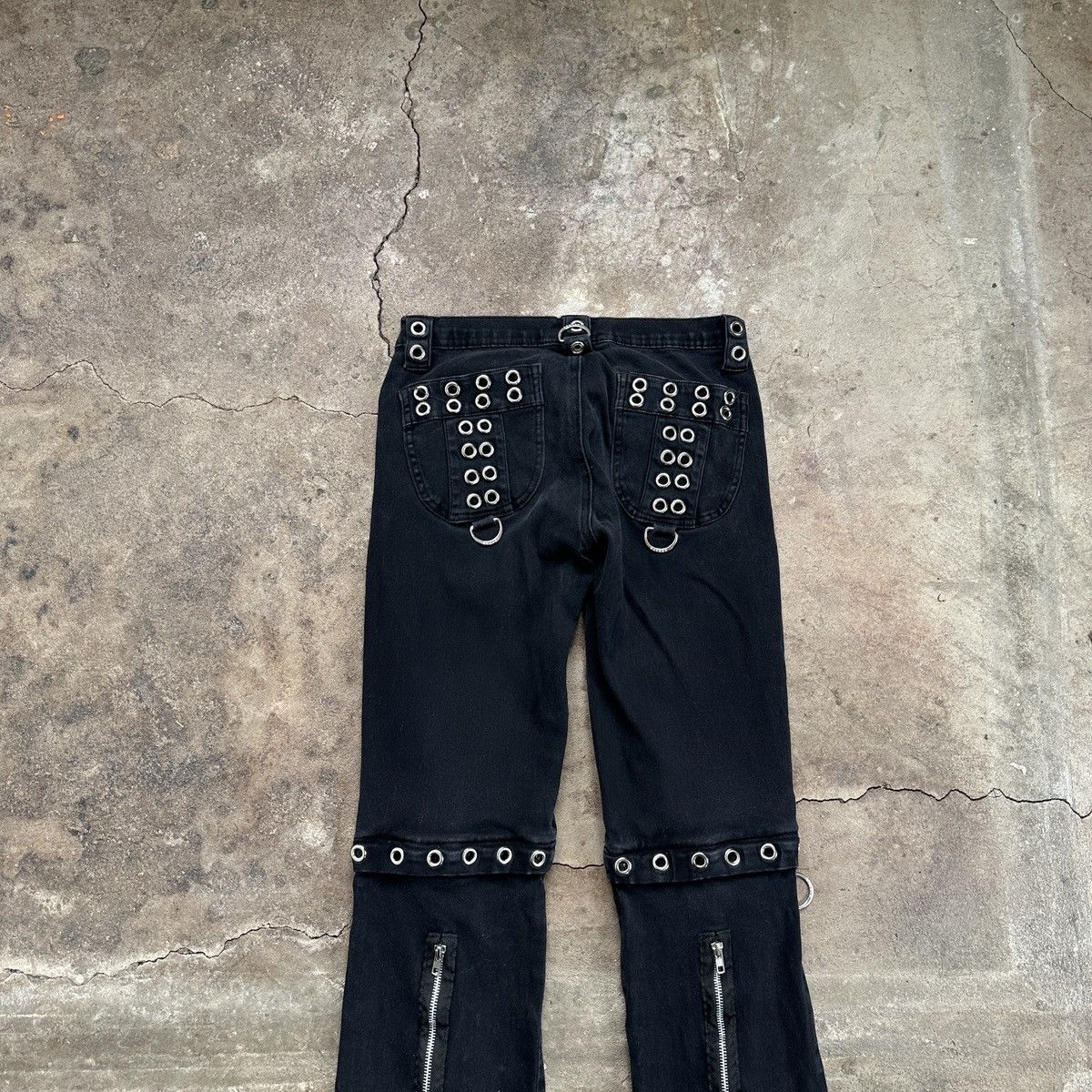 Beauty Beast × Seditionaries Vintage Banned Alternative Punk Ringed Zip Flared Pants Size 28" / US 6 / IT 42 - 8 Thumbnail