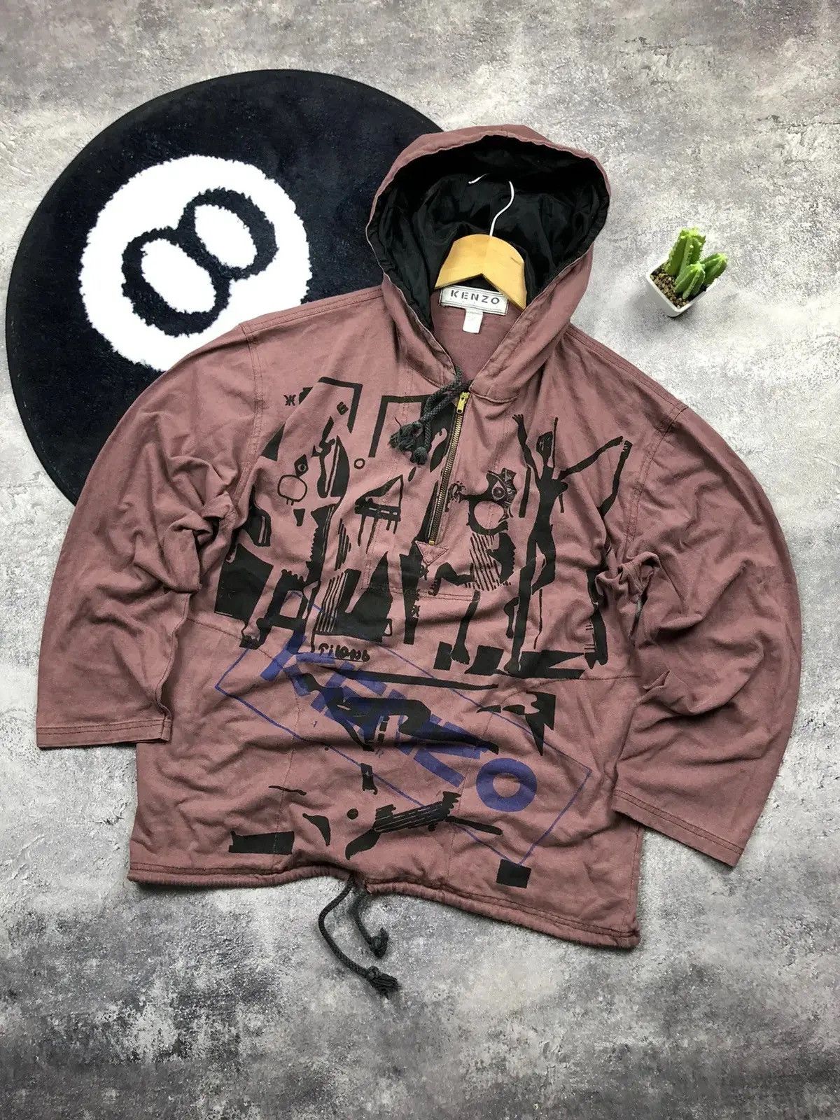 Kenzo KENZO Vintage Streetwear Big Logo 1/3 Zip Hoodie Avantgarde Size US S / EU 44-46 / 1 - 1 Thumbnail