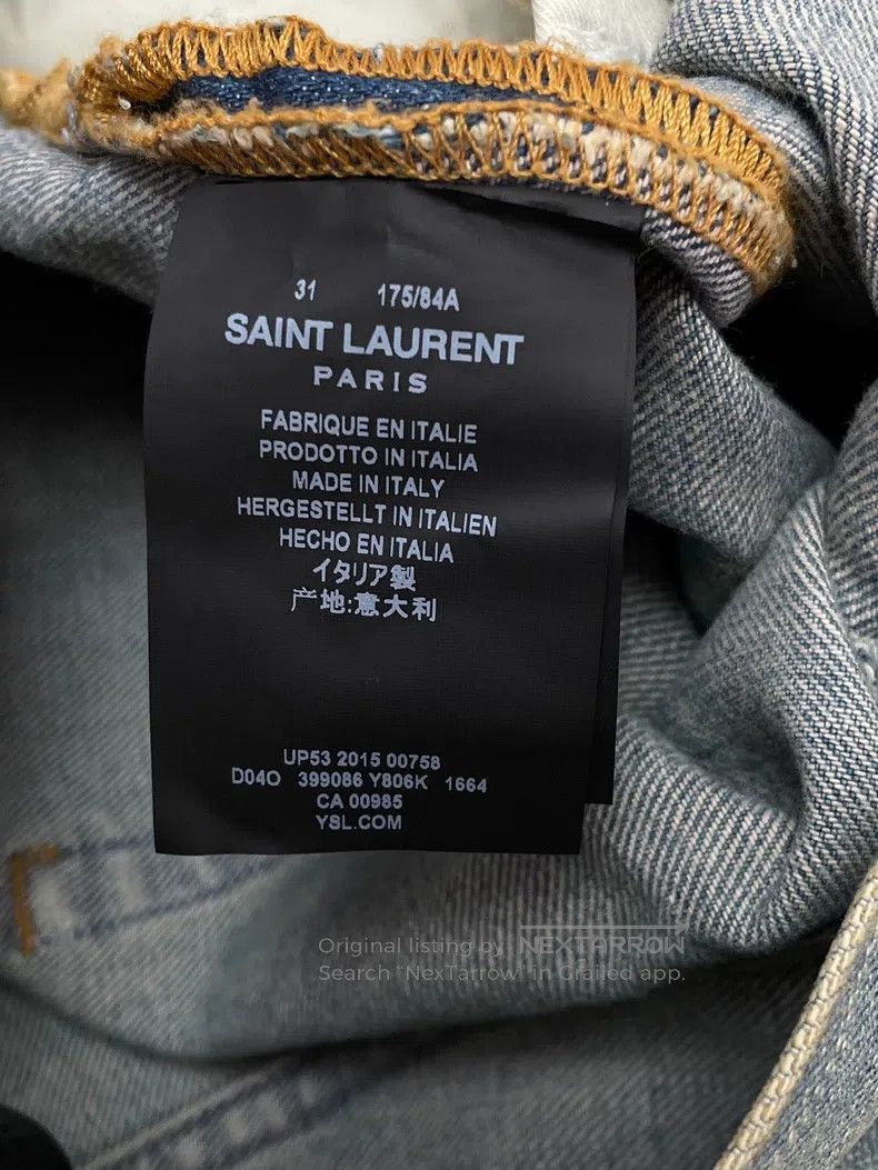 Saint Laurent Paris Saint Laurent Paris Washed Blue Denim Jeans Size US 31 - 5 Thumbnail