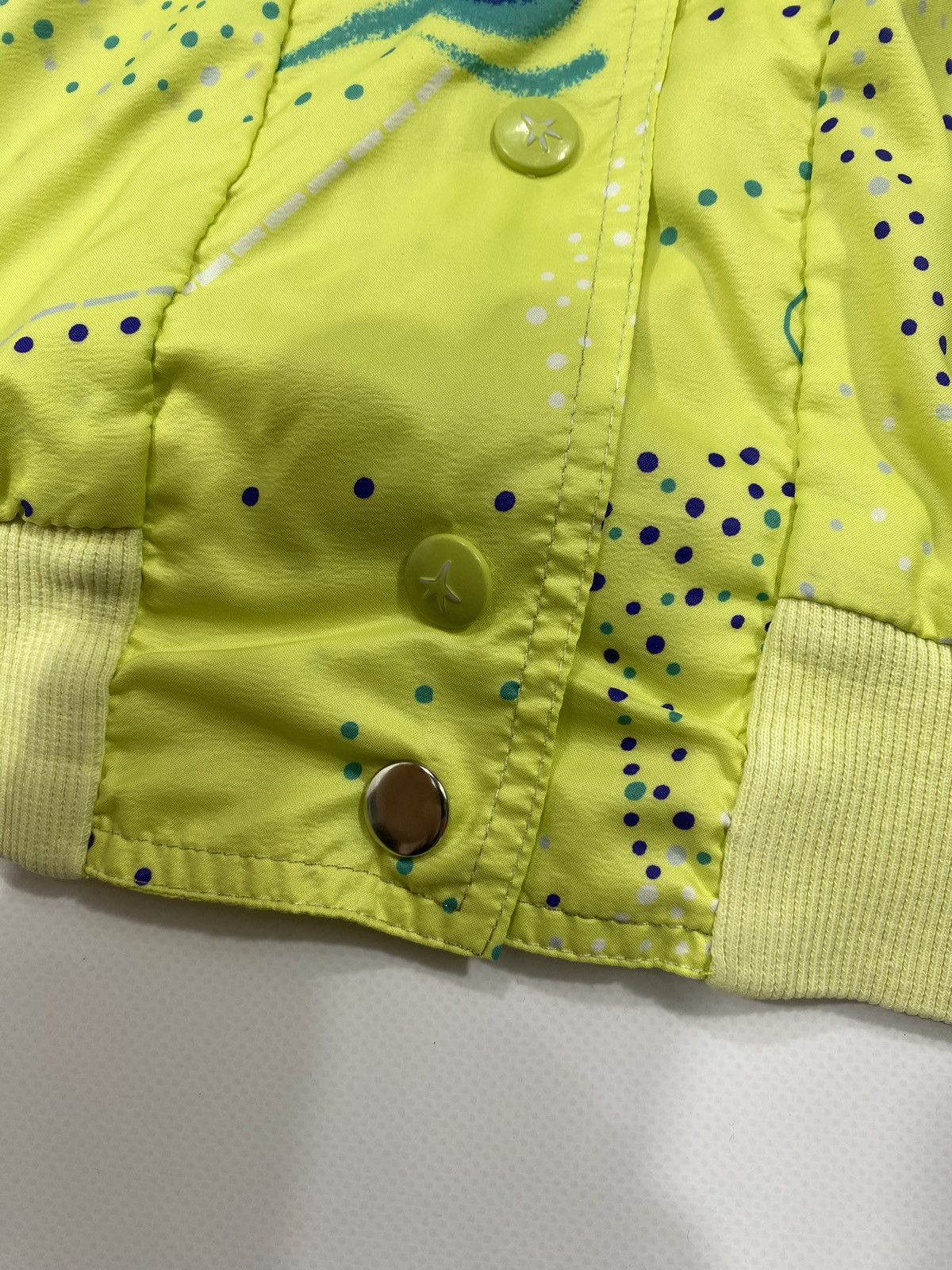 Vintage Vintage 90s White Star Bomber Track Jacket Galaxy Cosmo Rave Size XL / US 12-14 / IT 48-50 - 7 Thumbnail