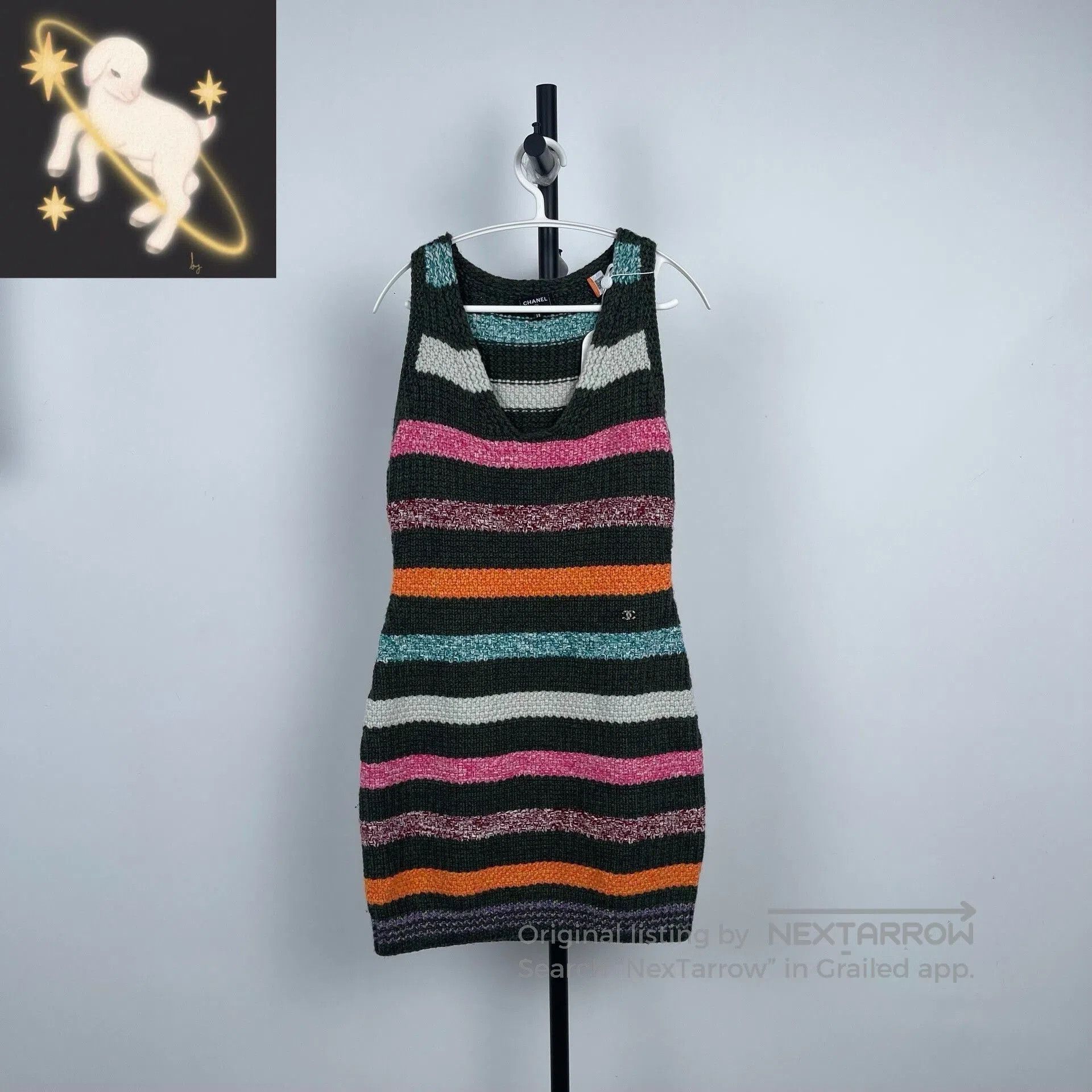 Chanel Chanel Rainbow Stripe Knit V. Size S / US 4 / IT 40 - 1 Thumbnail
