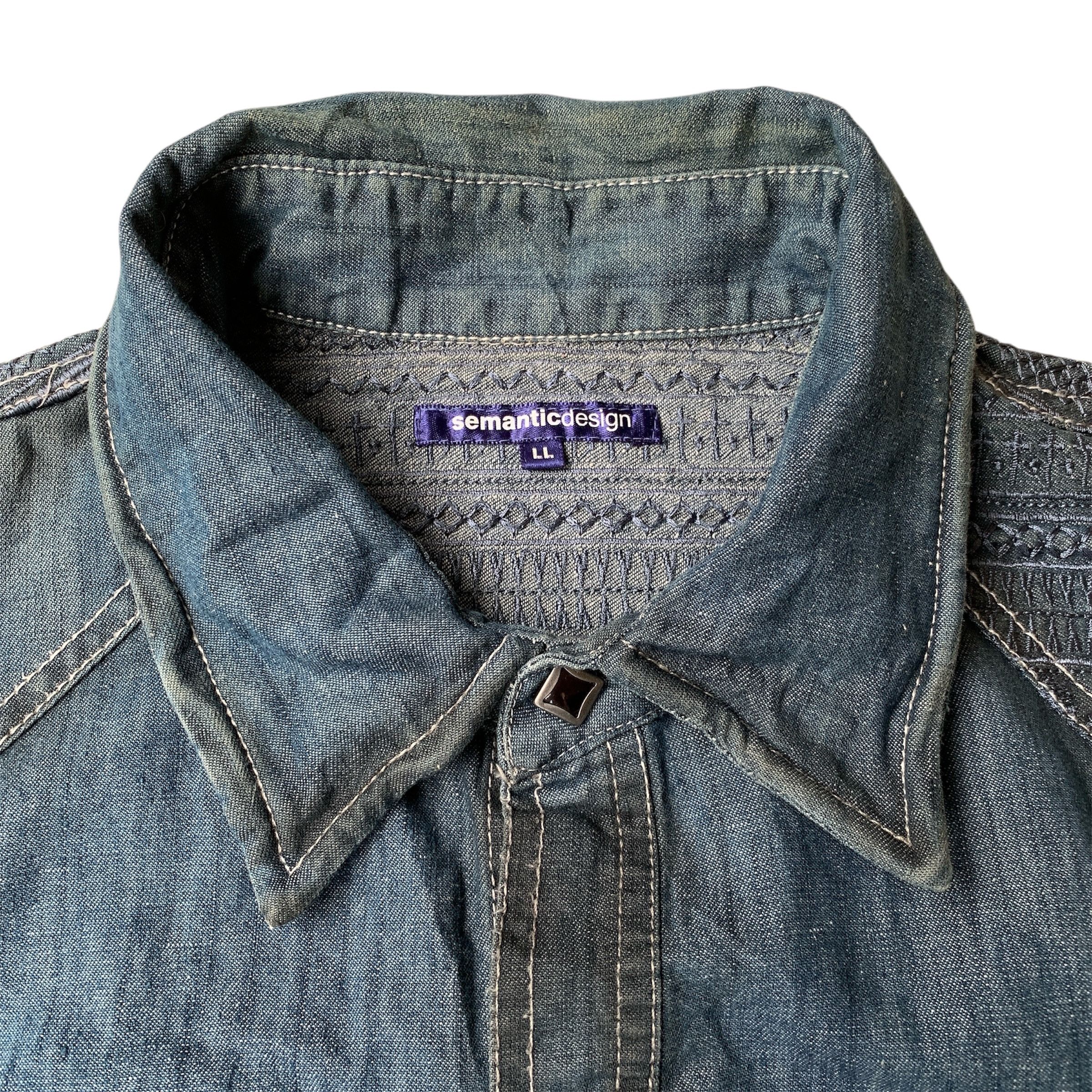 If Six Was Nine Semantic Design Skull Detailed Cambray Shirt Lgb Punk Style Size US L / EU 52-54 / 3 - 5 Thumbnail