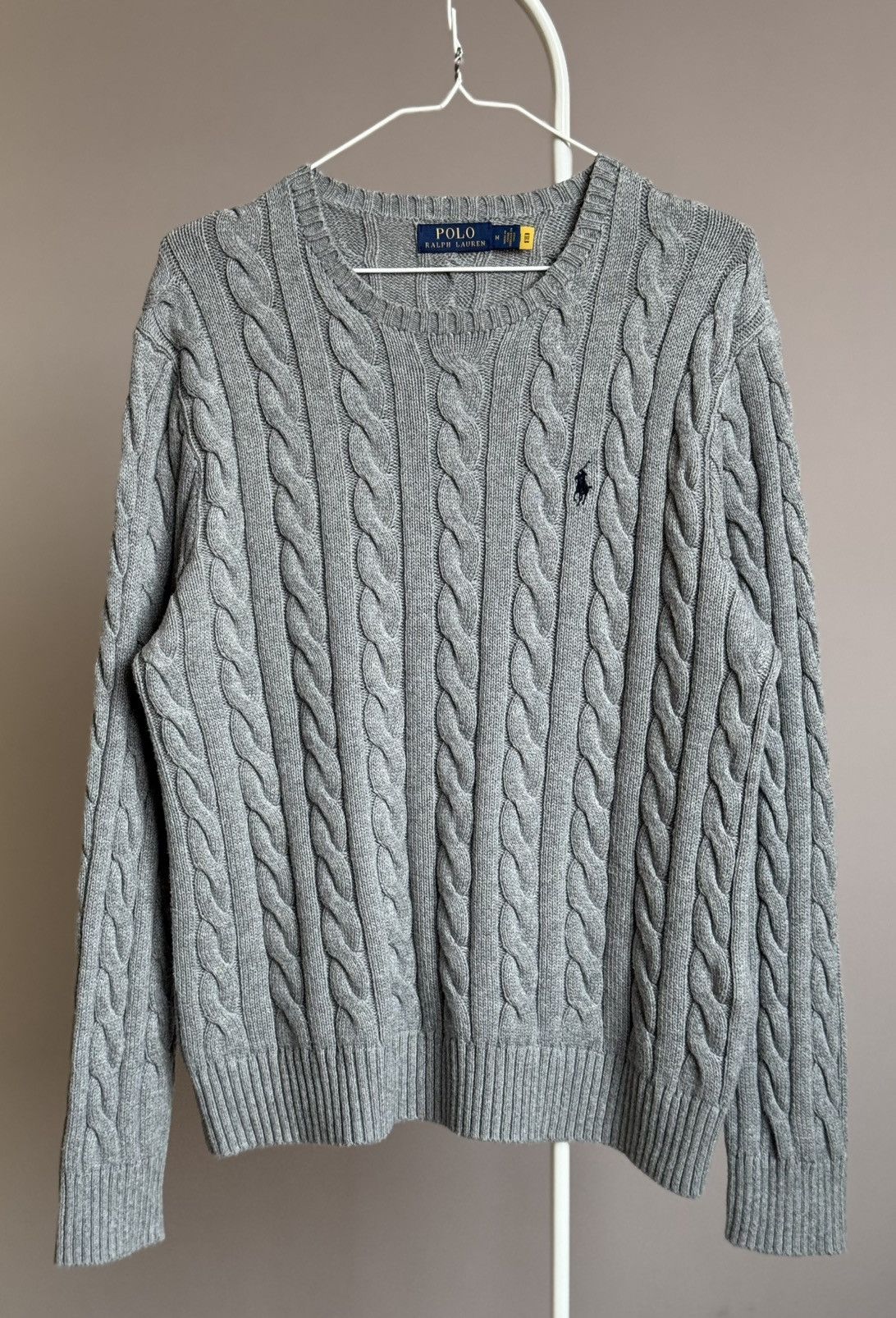 Polo Ralph Lauren Polo Ralph Lauren Cable Knit Cotton Sweater Gray M Size US M / EU 48-50 / 2 - 6 Thumbnail