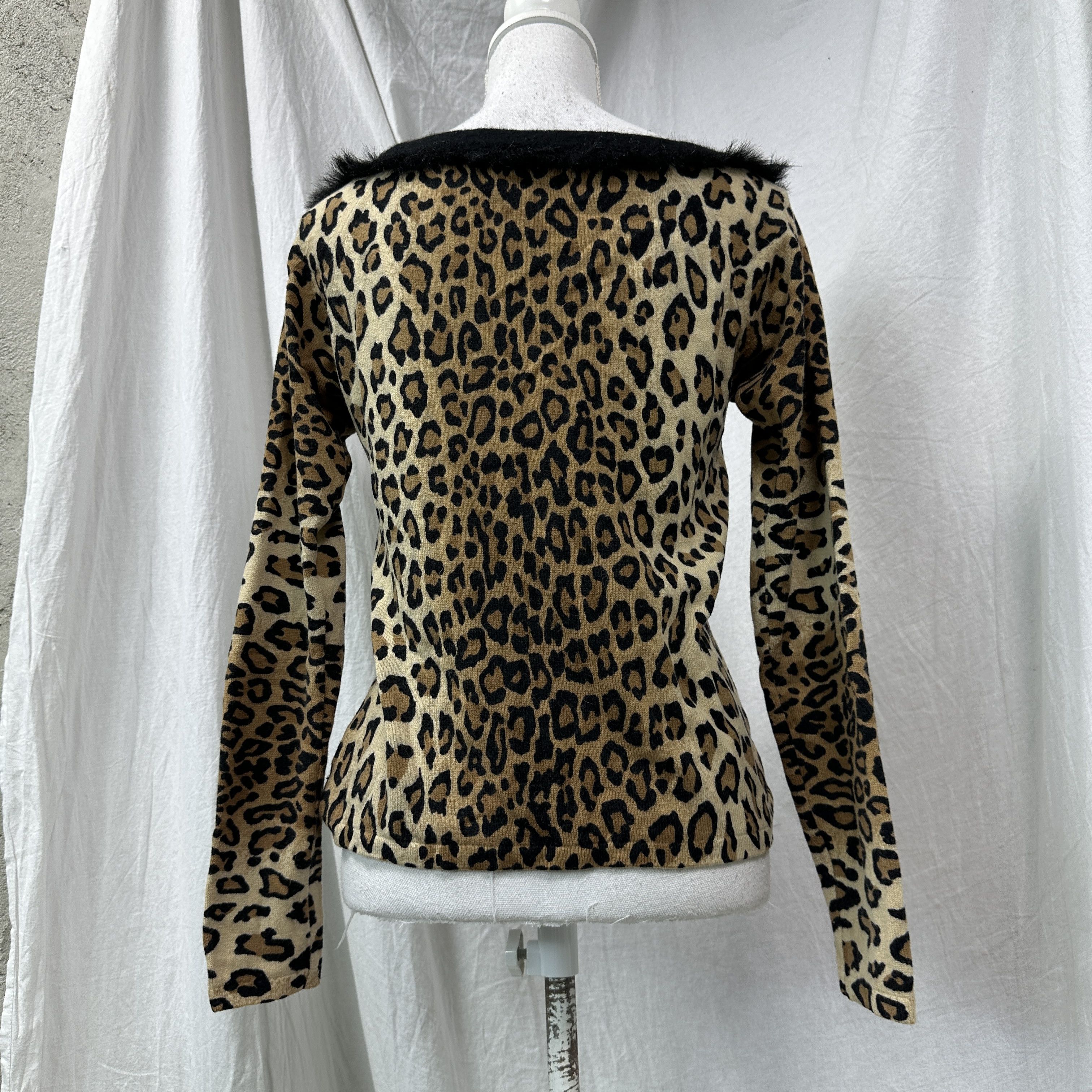 Blumarine Vintage Avant Garde Wool Silk Blumarine Cheetah Top 00s Size M / US 6-8 / IT 42-44 - 7 Thumbnail