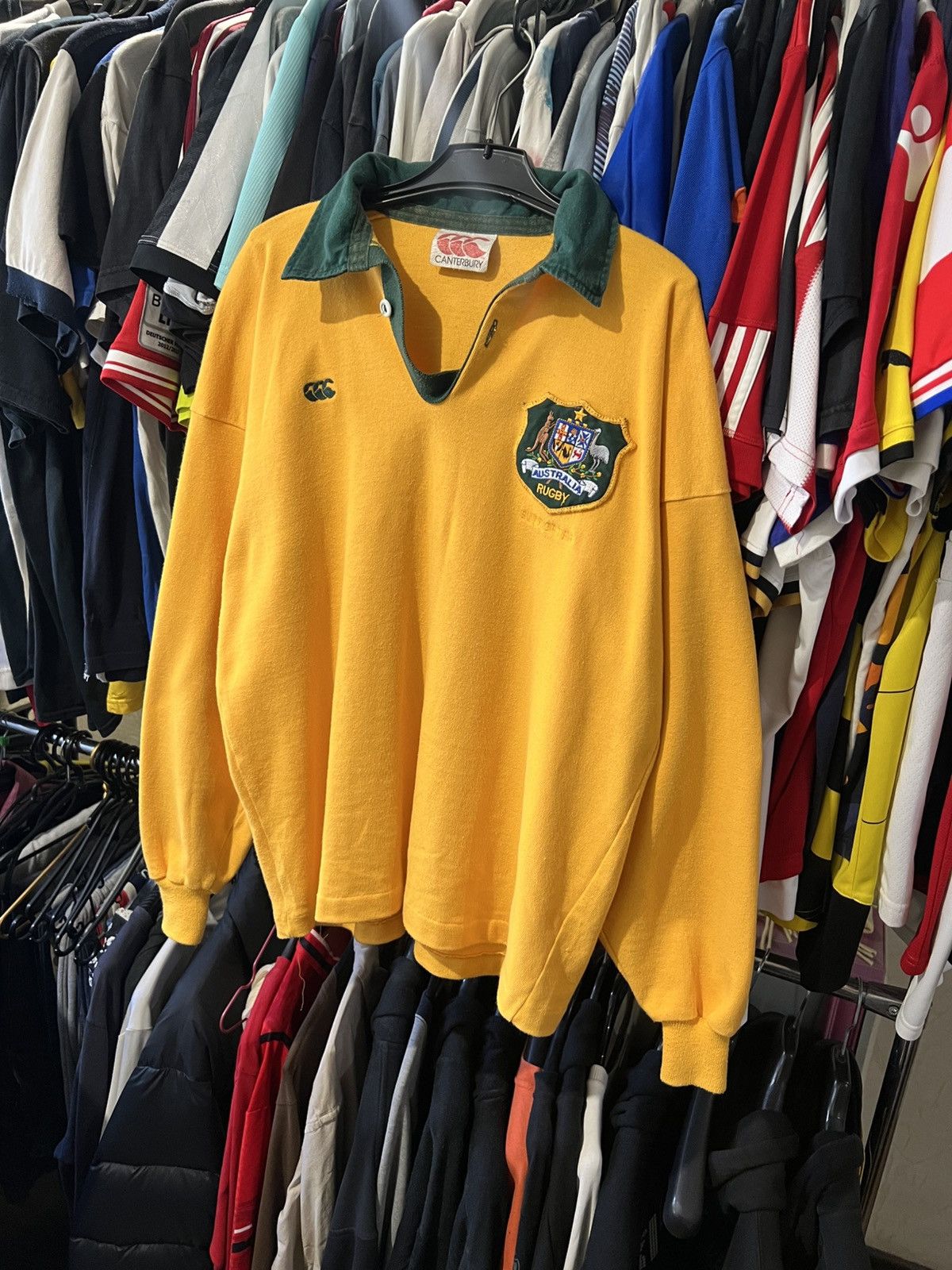 1980s VINTAGE CANTERBURY OF AUSTRALIA COTTON RUGBY SHIRT