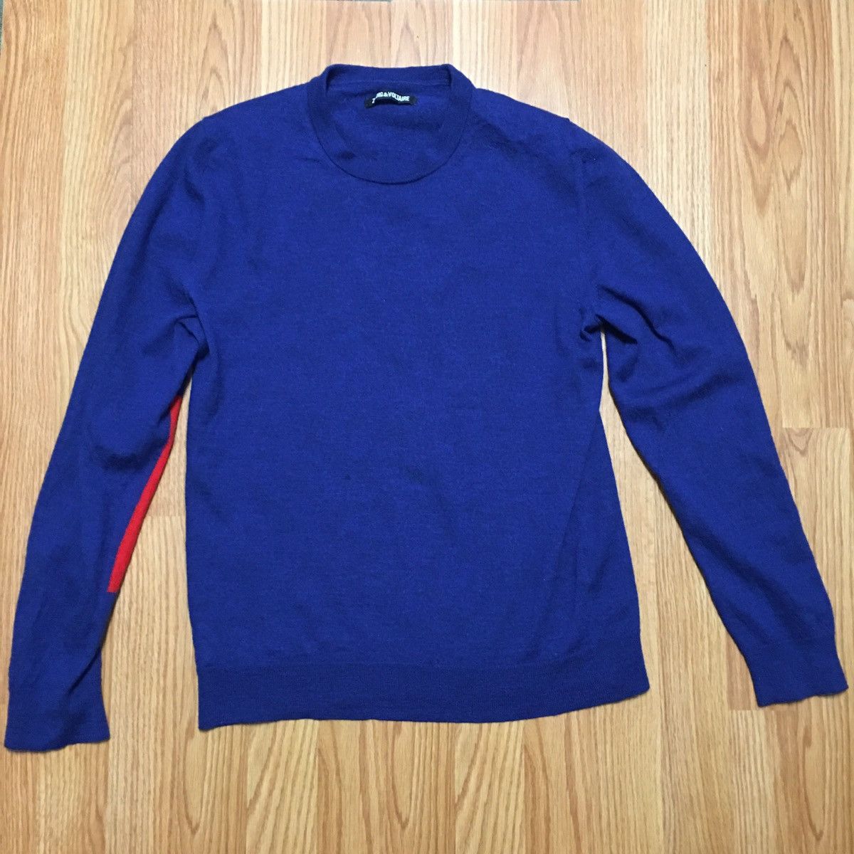 Zadig & Voltaire Jeremy Patch Blue Wool Knit Sweater Size M