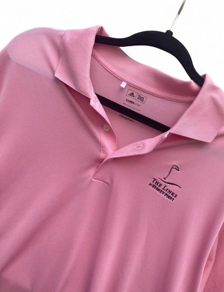 Adidas Adidas Pink Embroidered Golf Polo Shirt Men's Large Size US L / EU 52-54 / 3 - 5 Thumbnail