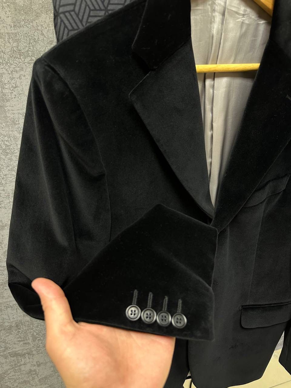 Vintage Ariston Men’s Sportcoat Velour Blazer Jacket Black