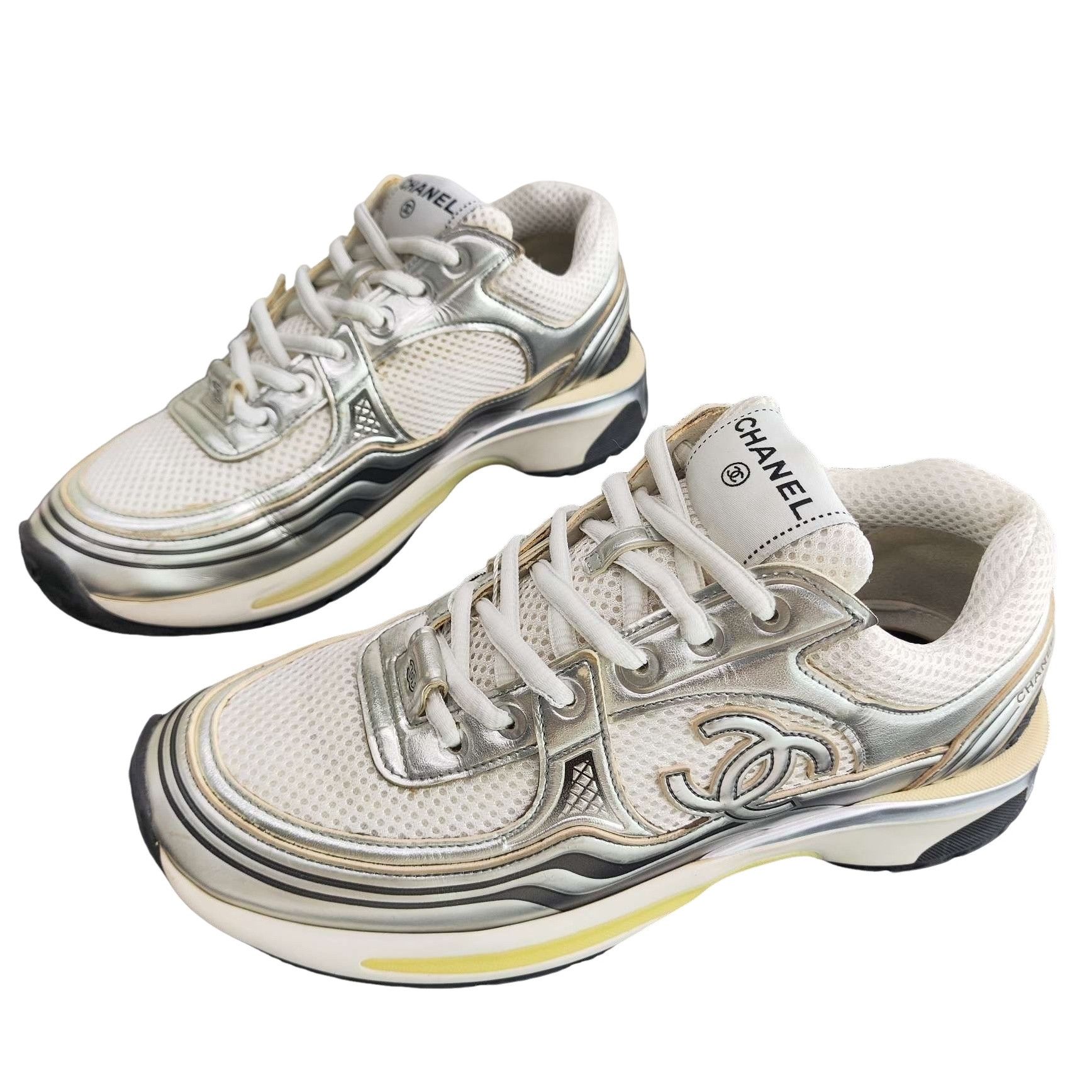Chanel Chanel Metallic Mesh Low-Top Sneakers Size 38 Size US 8 / IT 38 - 1 Thumbnail