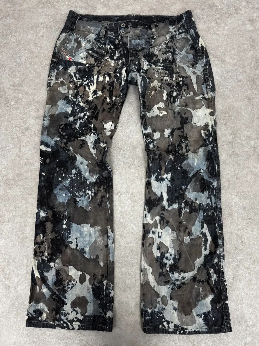 Diesel 2000s Diesel Rust Splash Paint Blue Pants Size US 32 / EU 48 - 1 Thumbnail