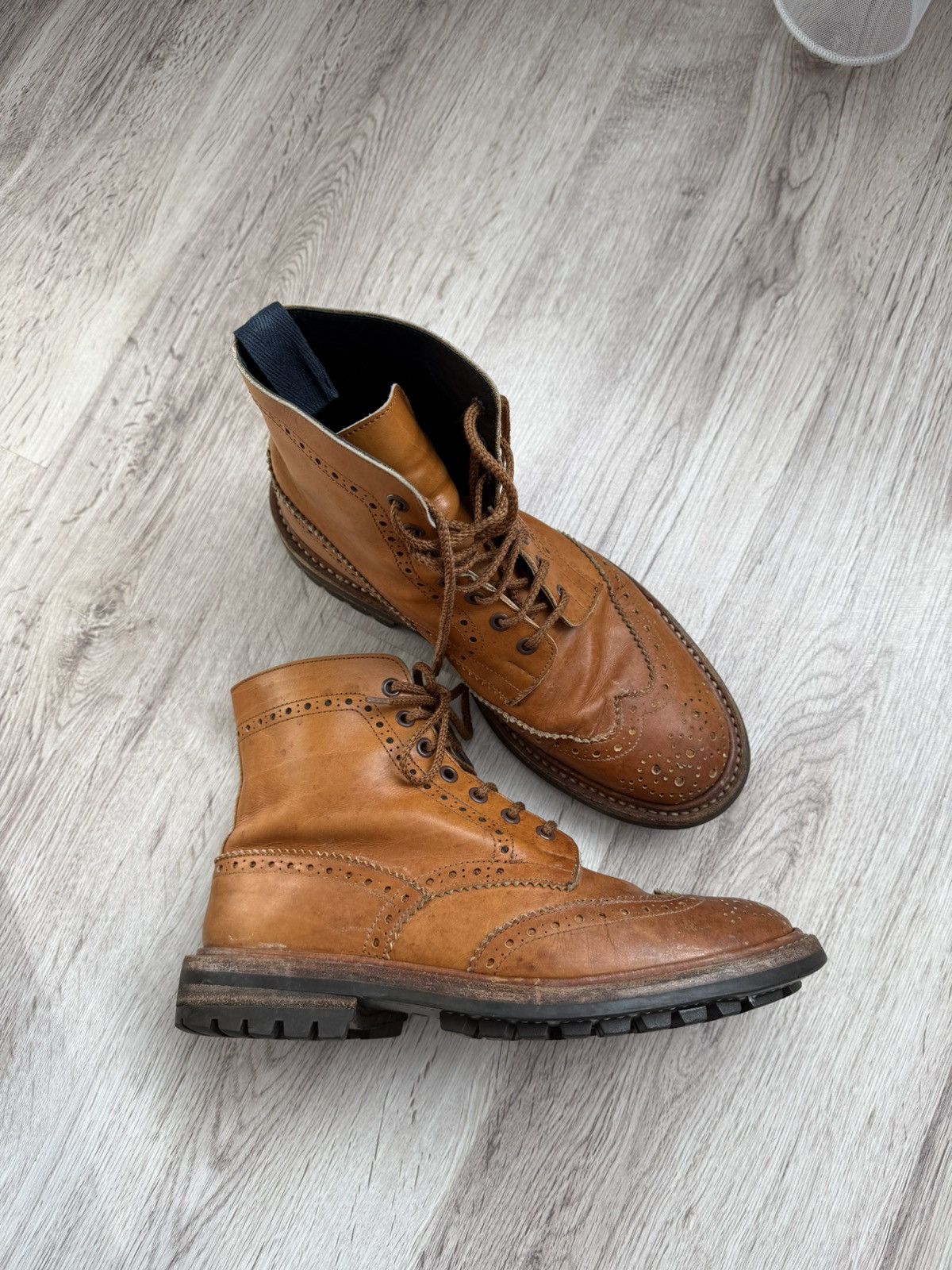 Tricker's Vintage Tricker’s Stow Country Brogue Boots Brown Leather Size US 8 / EU 41 - 24 Thumbnail