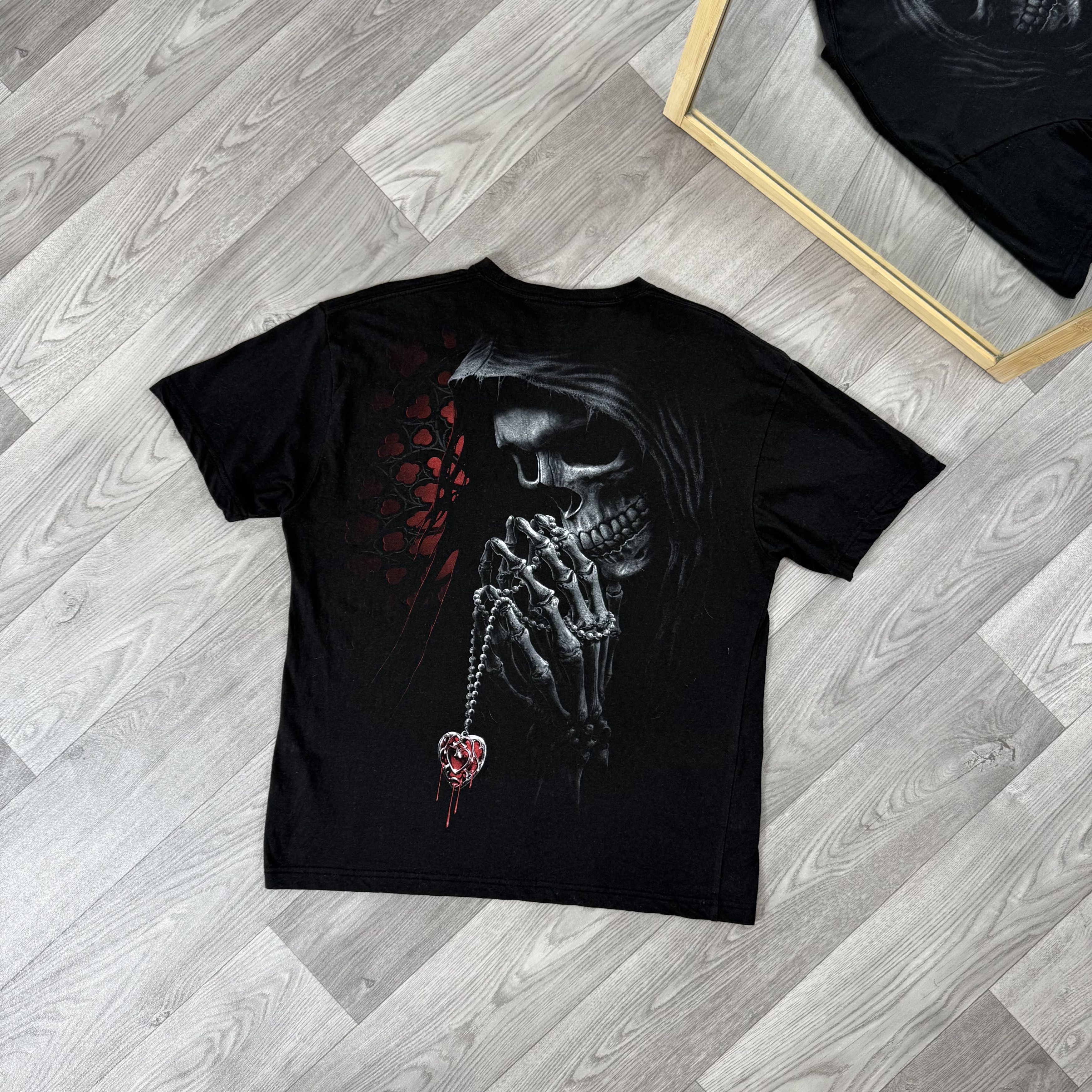 Vintage Vintage Spiral Death and Angel 90s Graphic Black Tee Shirt M Size US M / EU 48-50 / 2 - 2 Thumbnail