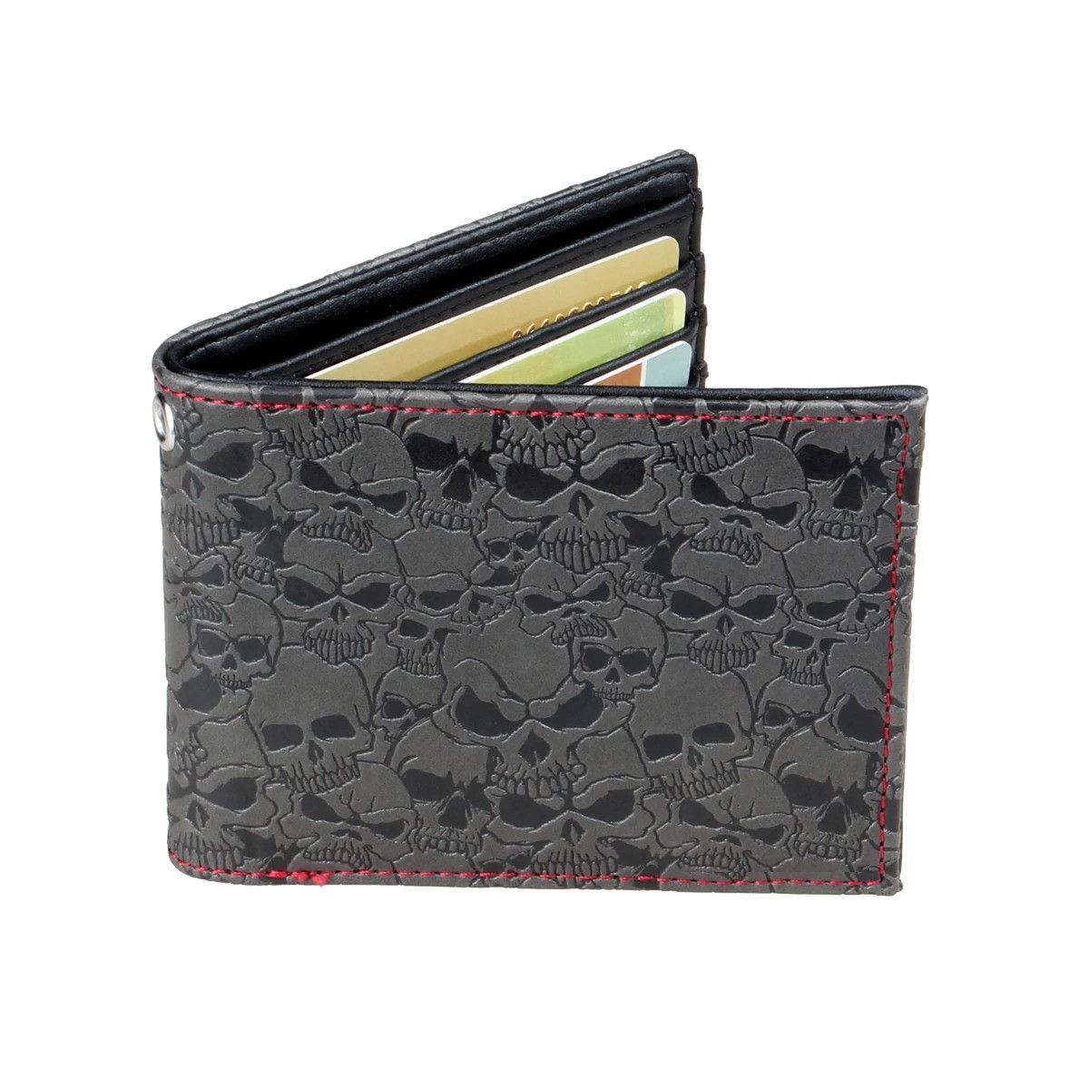 Japanese Brand Skull Double Fold Versatile Card Holder Wallet Size ONE SIZE - 4 Thumbnail