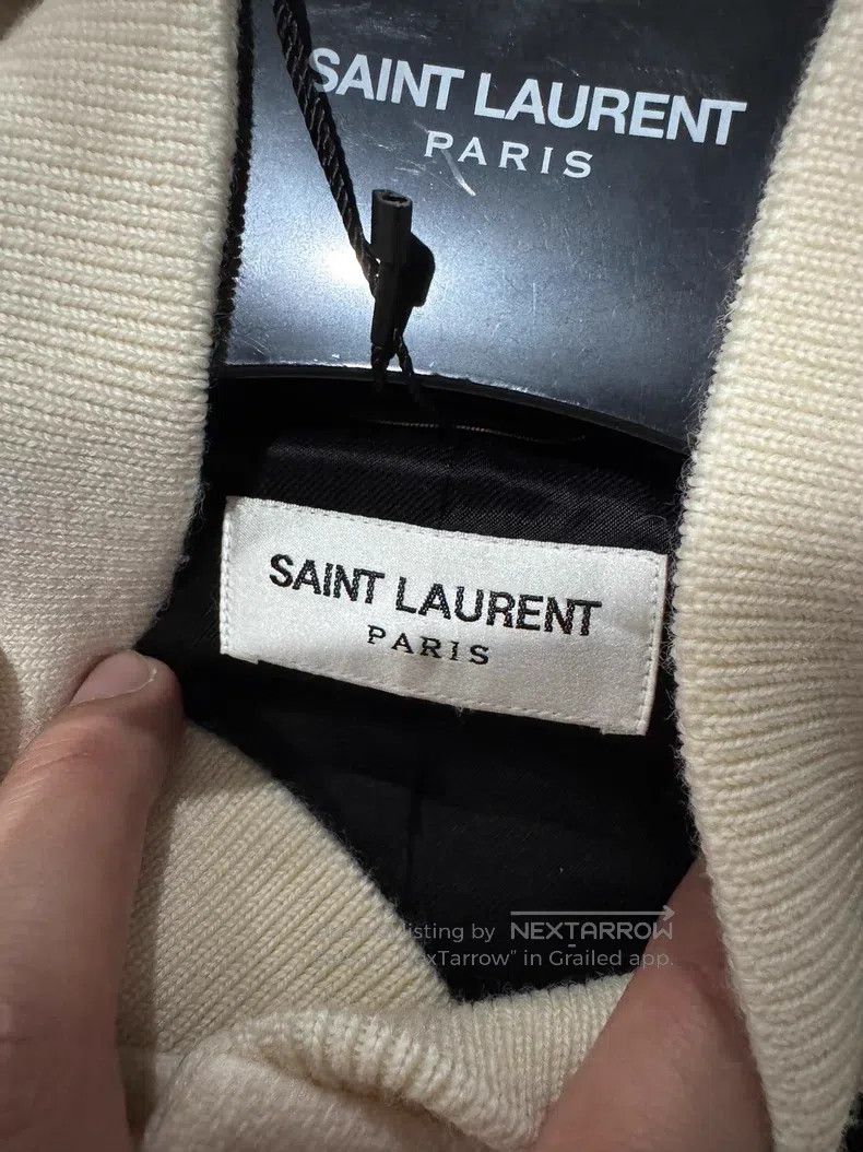 Saint Laurent Paris Saint Laurent Paris White Teddy Baseball Jacket Size US M / EU 48-50 / 2 - 2 Thumbnail