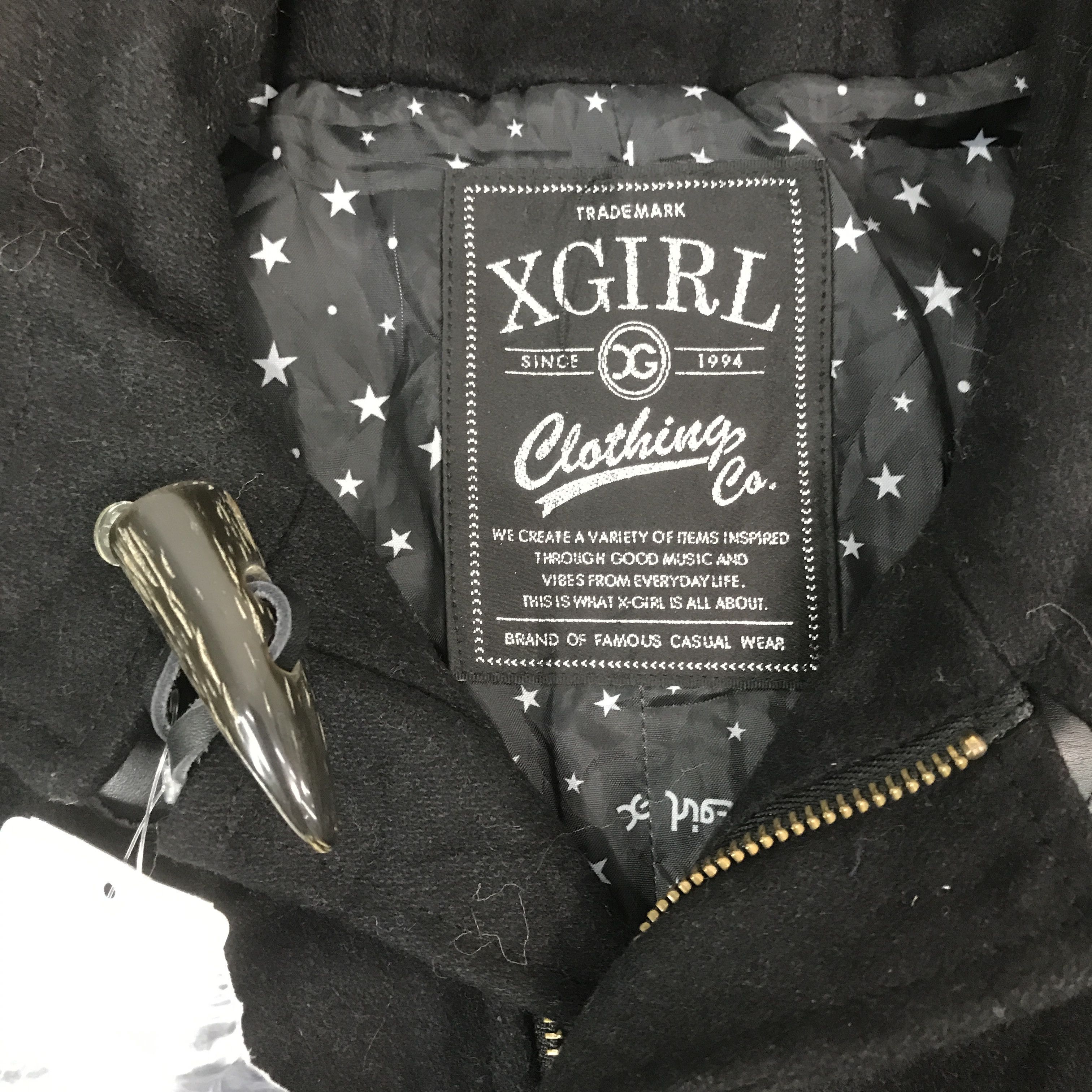 Japanese Brand × Vintage Vintage XGirl japan wool duffer design fur hoodie Jacket Size M / US 6-8 / IT 42-44 - 9 Thumbnail