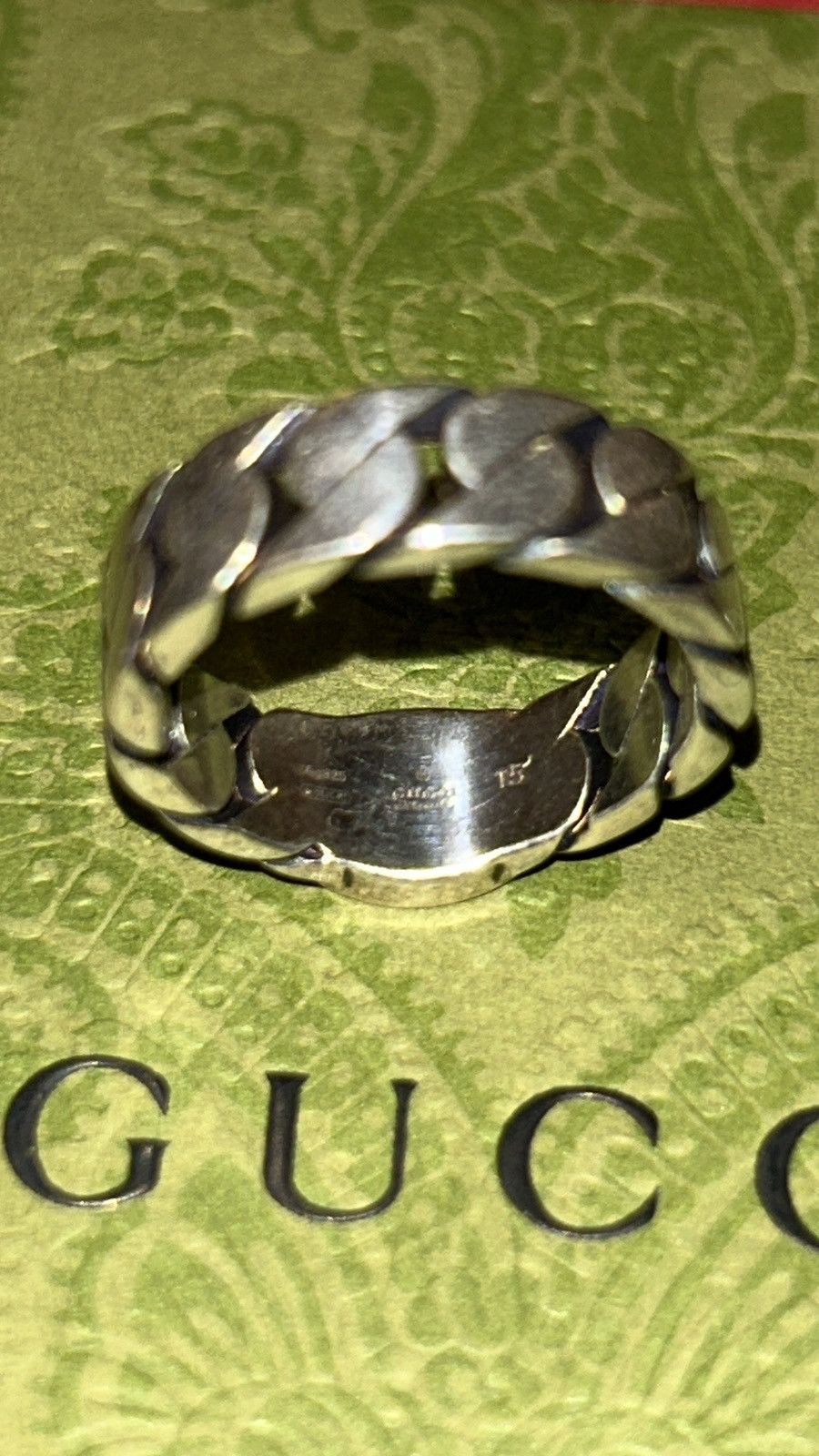 Gucci Gucci Sterling Silver Interlocking Curb Chain Ring Size ONE SIZE - 4 Thumbnail