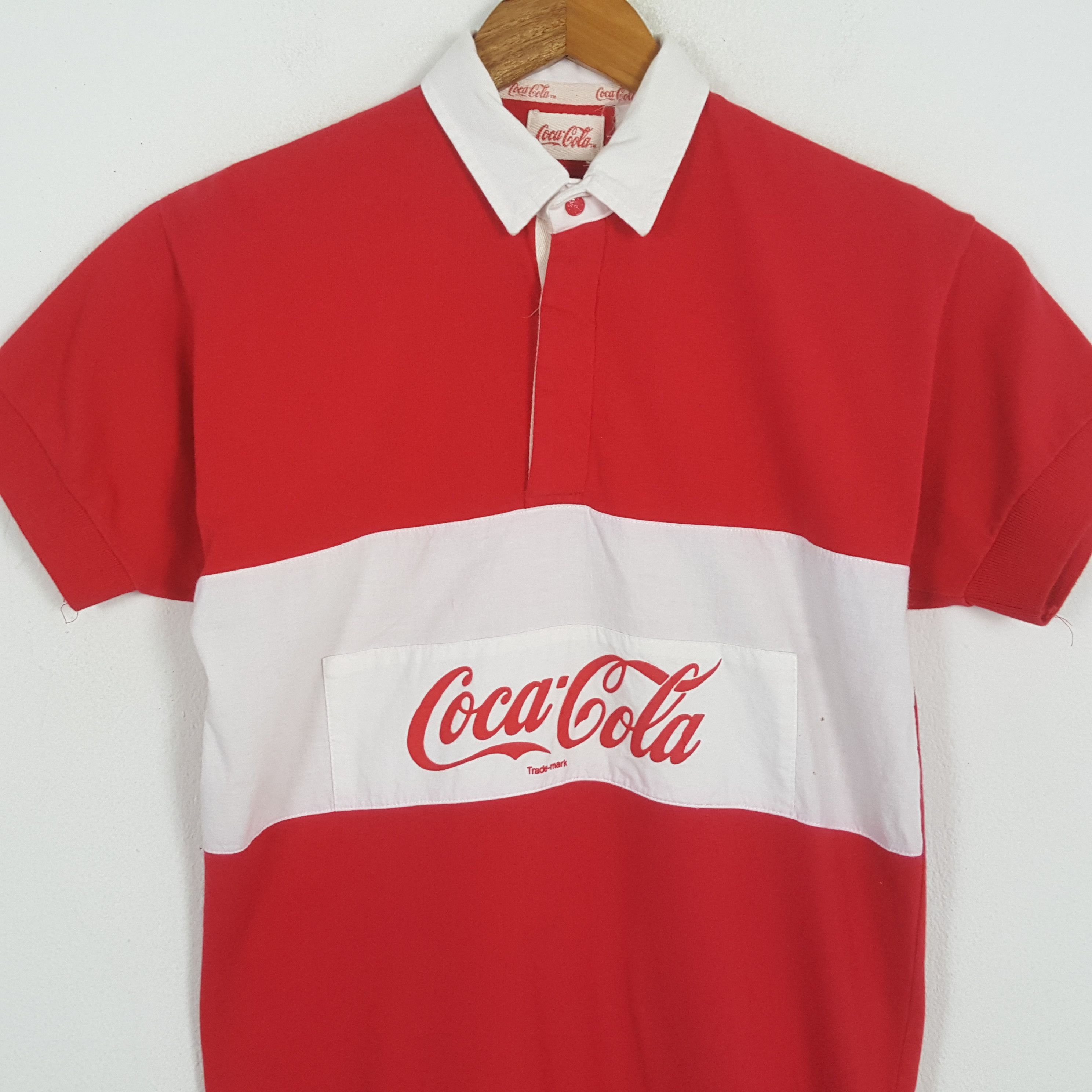 Coca Cola × Vintage Vintage Coca-Cola American Hip-hop Rugby Polos Shirt Size US M / EU 48-50 / 2 - 2 Thumbnail