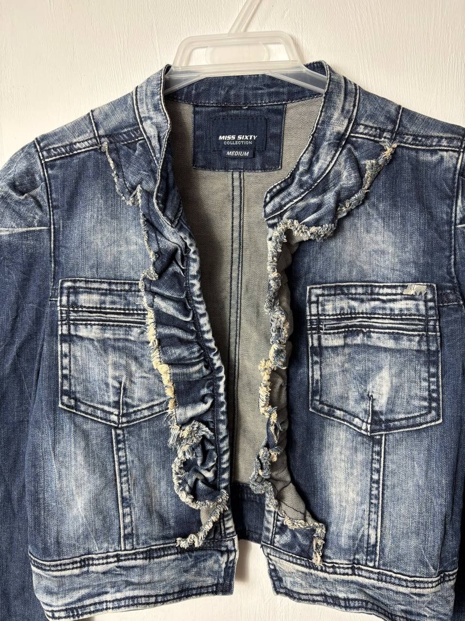 Miss Sixty RARE Miss Sixty Cropped VTG Denim Jacket Italy Designer Size M / US 6-8 / IT 42-44 - 5 Thumbnail