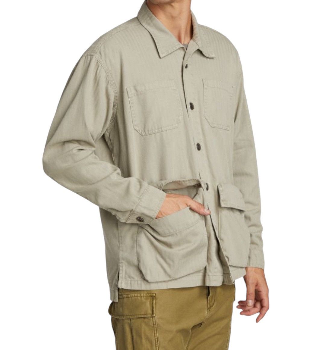 Greg Lauren Herringbone Silk Work Cargo Jacket Size US L / EU 52-54 / 3 - 2 Thumbnail