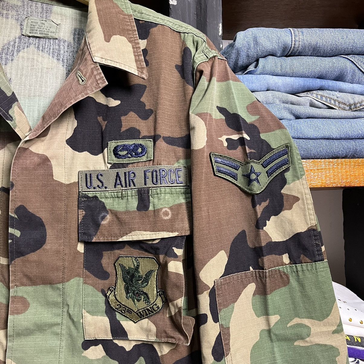 Vintage 80’s USAF M81 Woodland Camo Rip-Stop BDU Jackets USA MADE Size US M / EU 48-50 / 2 - 9 Thumbnail