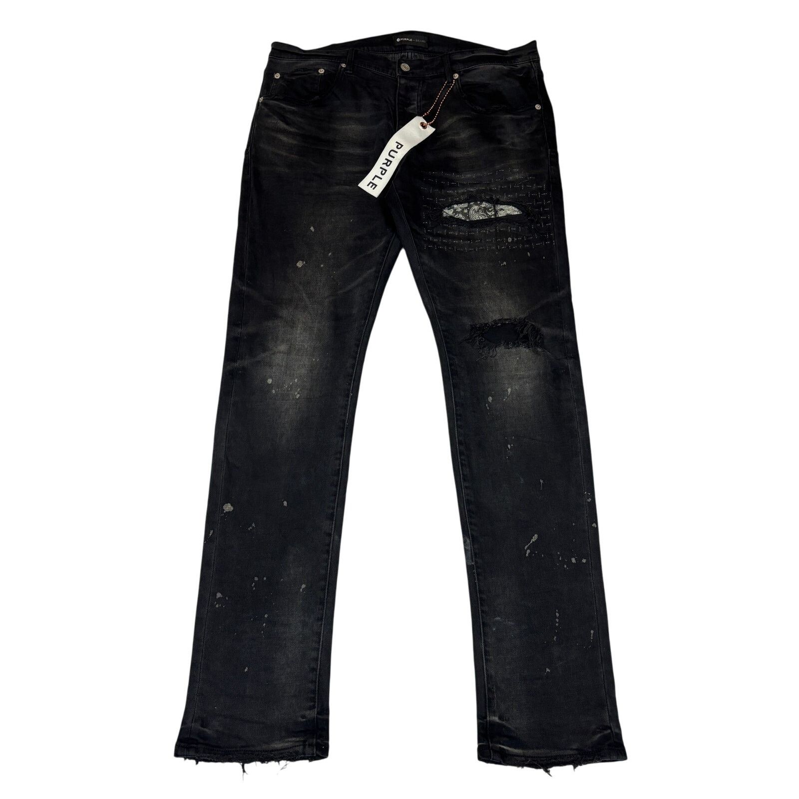 Purple Brand Purple Brand P001 Black Overspray Jeans Slim Purple 